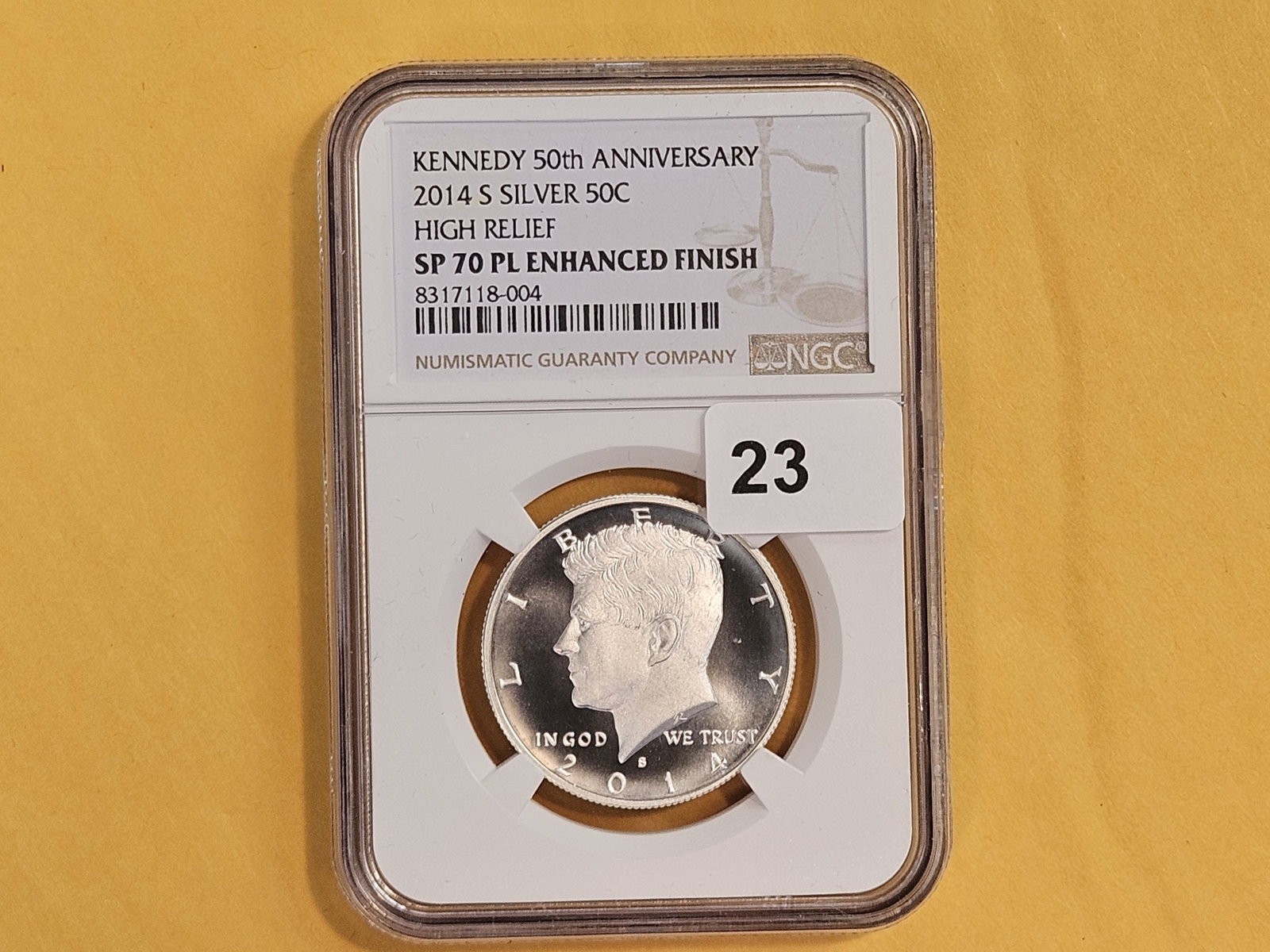 PERFECT! NGC 2014-S Silver Kennedy Half Dollar in Specimen 70 Prooflike Enhanced Finish - 2