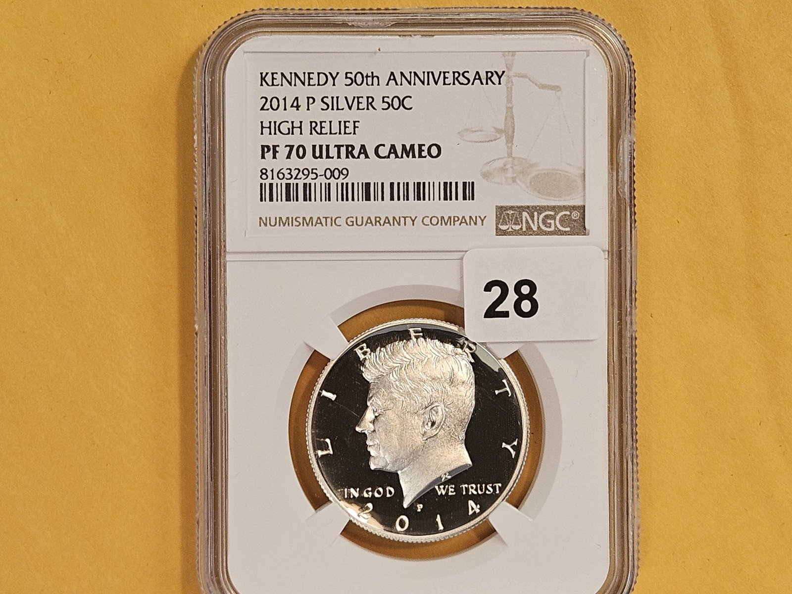 PERFECT! NGC 2014-P Silver Kennedy Half Dollar in Proof 70 Ultra Cameo - 2