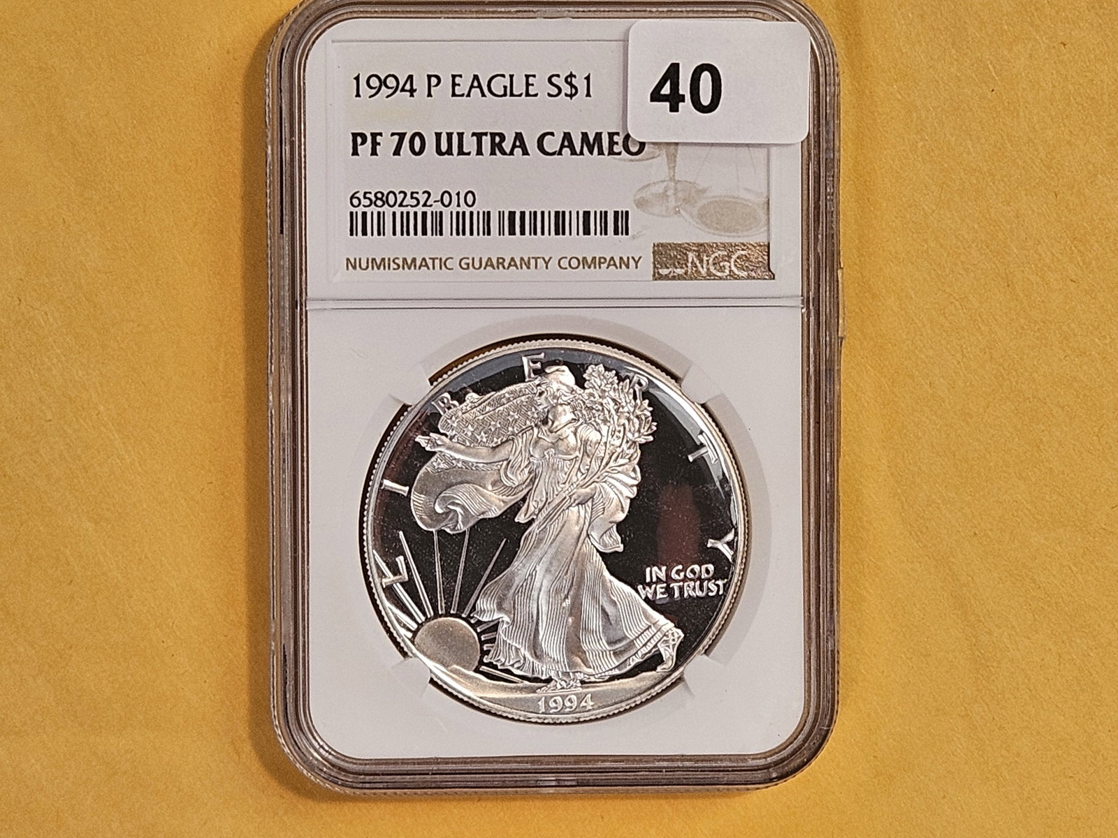Perfect! Semi-Key NGC 1994-P American Silver Eagle in Proof 70 Ultra Cameo - 2