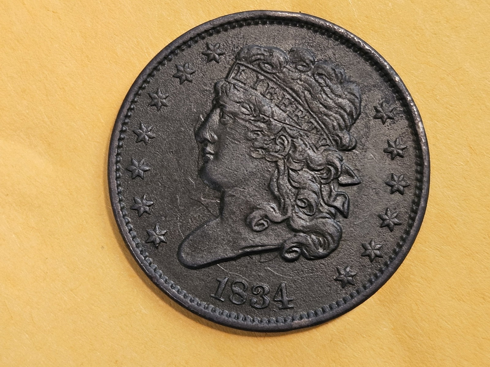 1834 Classic Head Half Cent in Extra Fine - 3