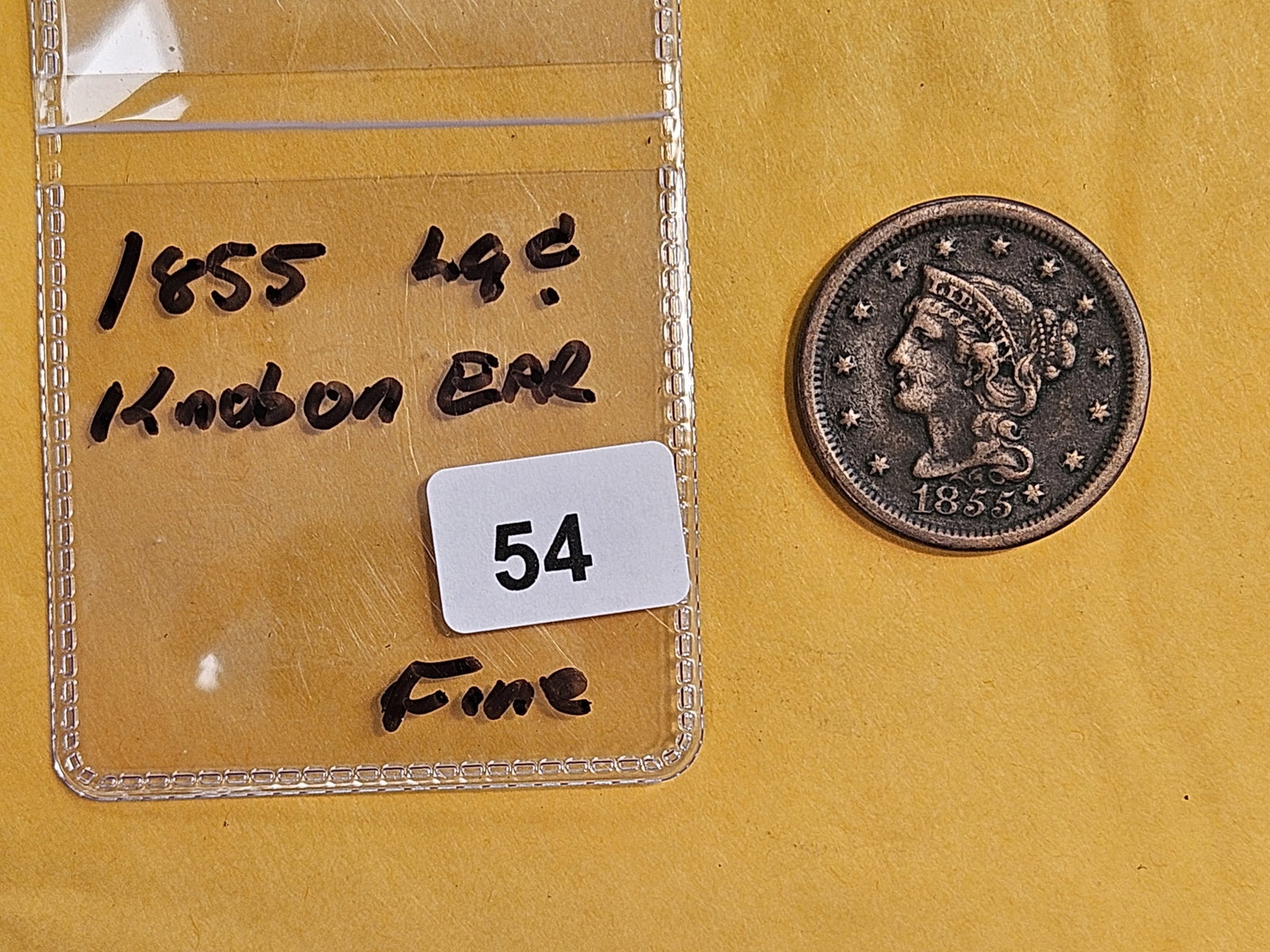 Variety! 1855 Braided Hair Large Cent in Fine - 2