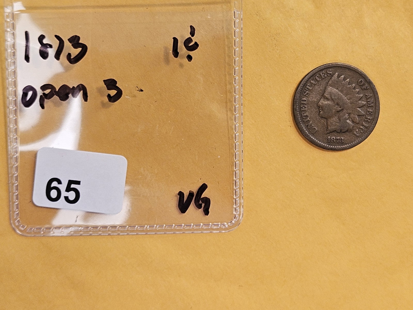 Better Date 1873 Indian Cent in Very Good - 2