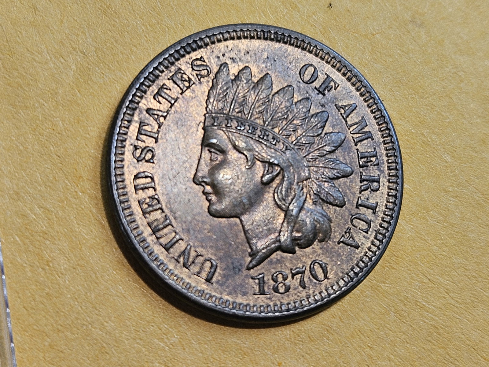 ** Semi-key 1870 Indian Cent in Choice Brilliant Uncirculated Red-Brown - 5