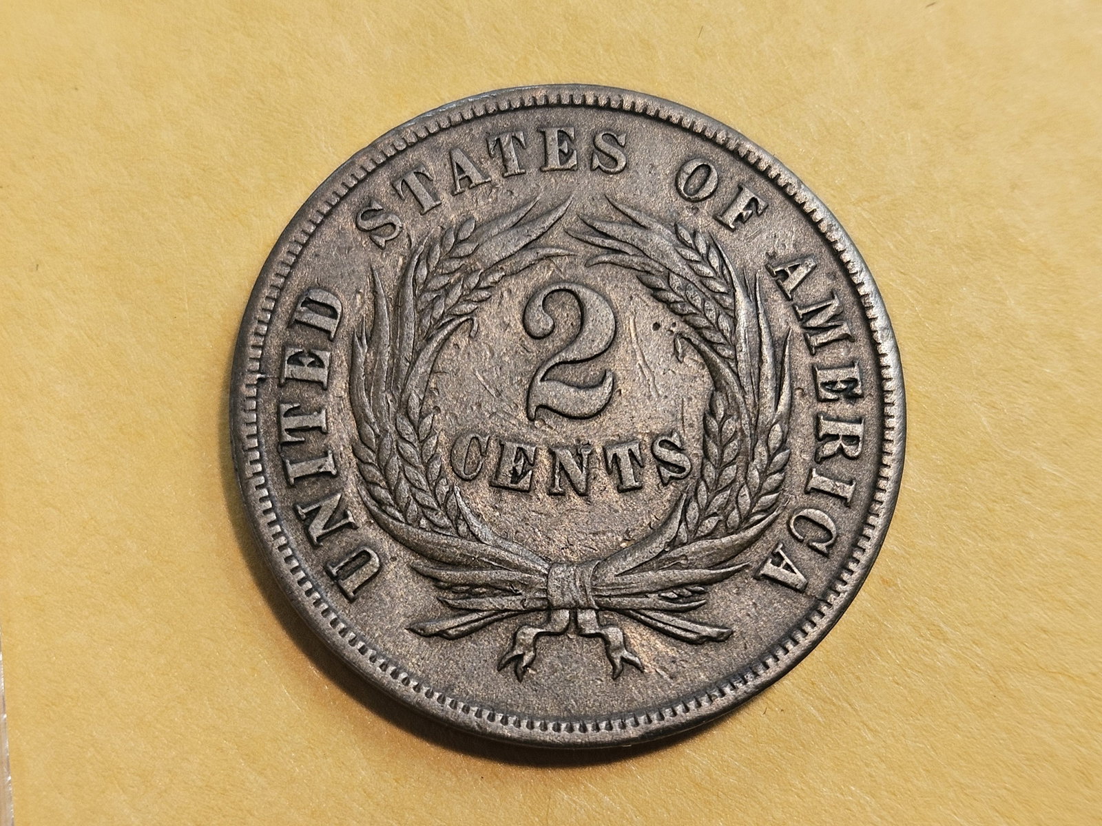 1865 Two Cent piece in Extra Fine - 3