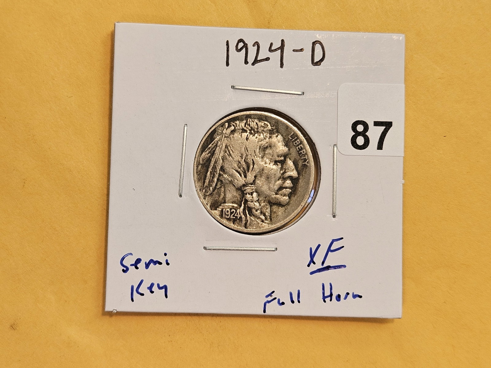 * Semi-Key 1924-D Buffalo Nickel in Extra Fine - 2