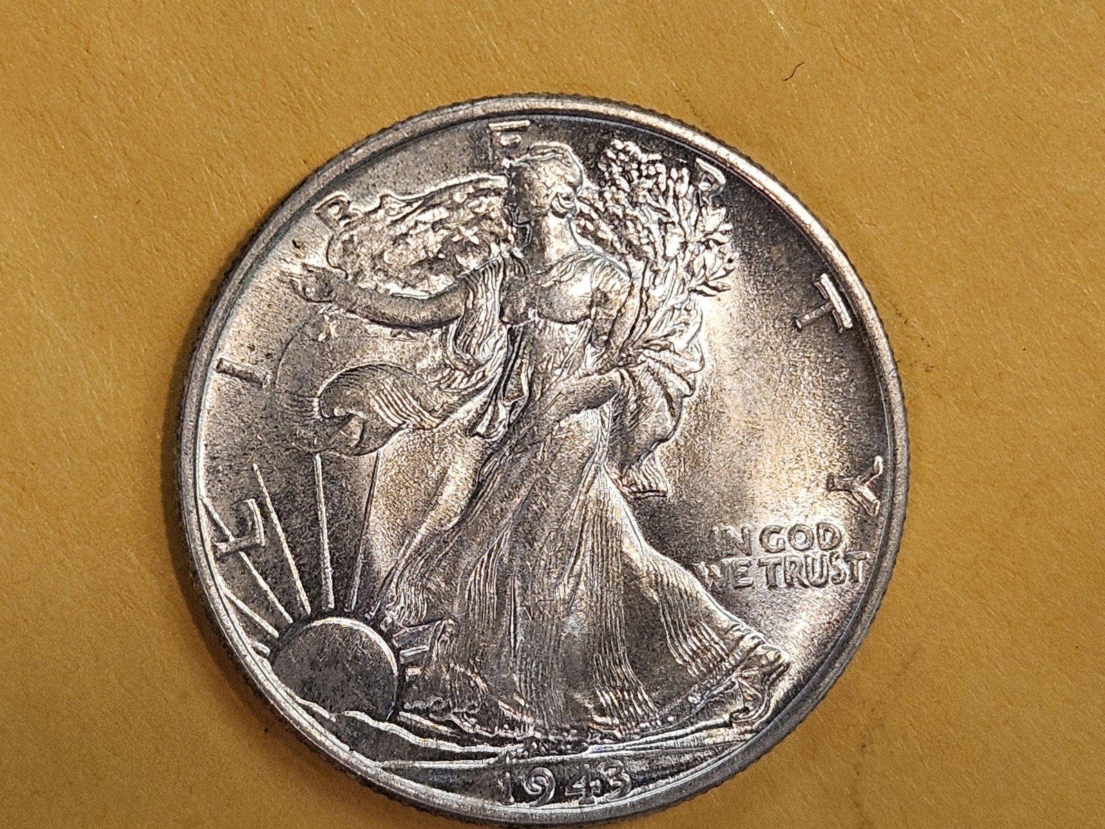 Very Choice Brilliant Uncirculated 1943 Walking Liberty Half Dollar - 3