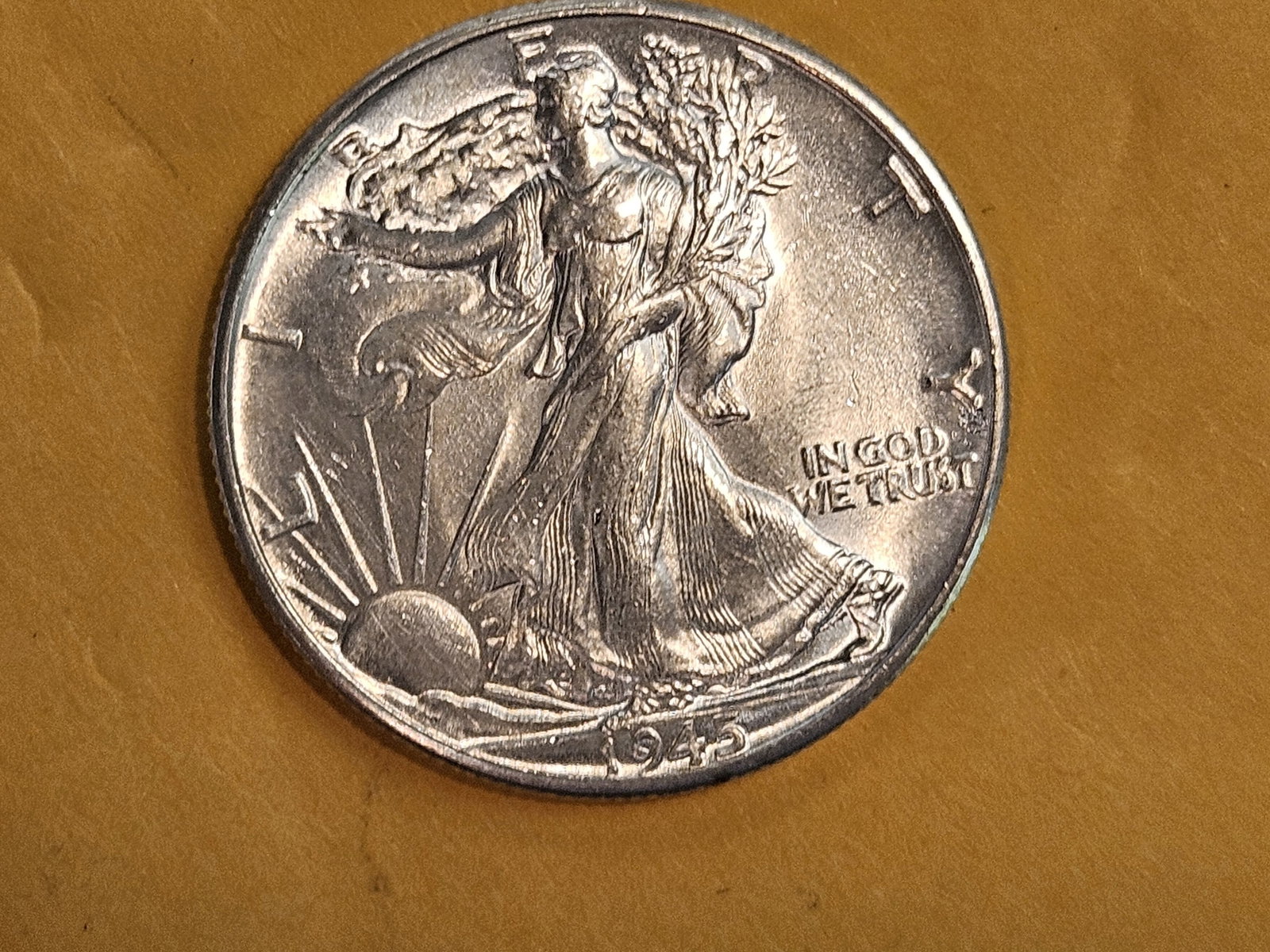 Choice Brilliant Uncirculated 1945 Walking Liberty Half Dollar - 4