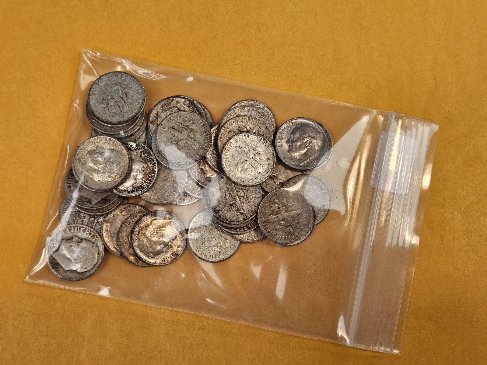 Forty-seven mixed, silver, Roosevelt Dimes - 2