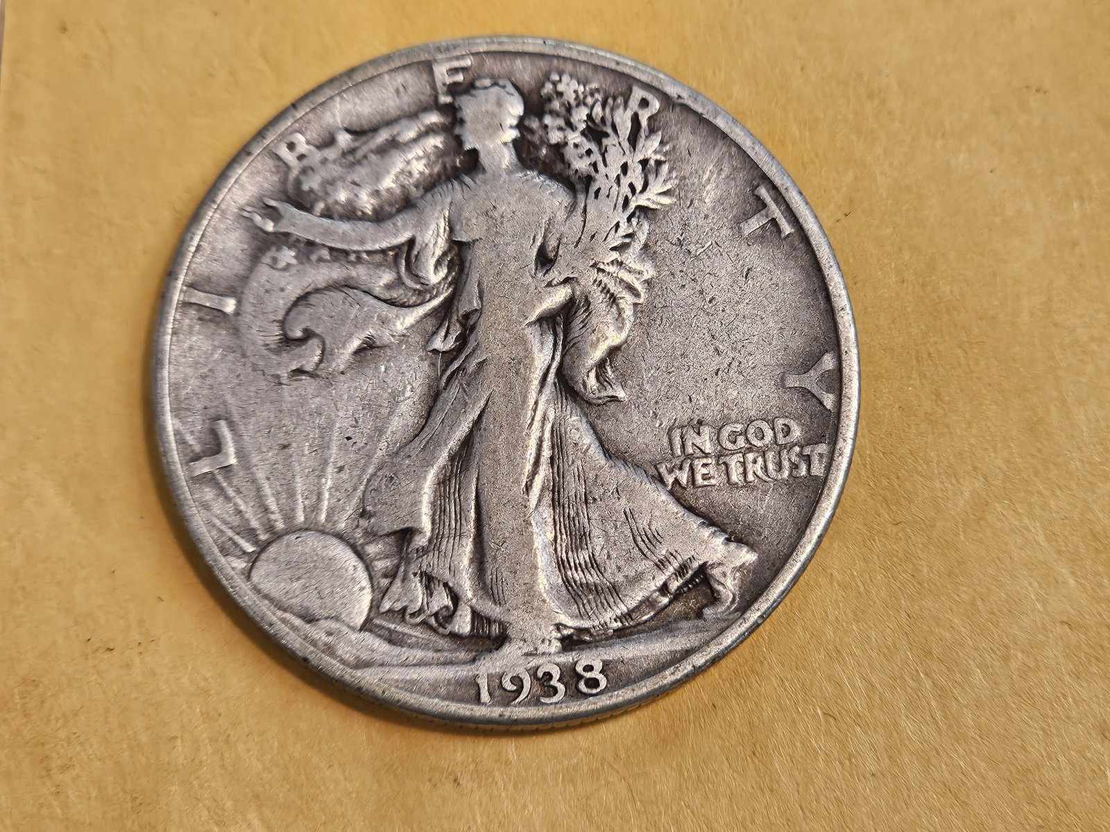 KEY DATE 1938-D Walking Liberty Half Dollar: In Fine
