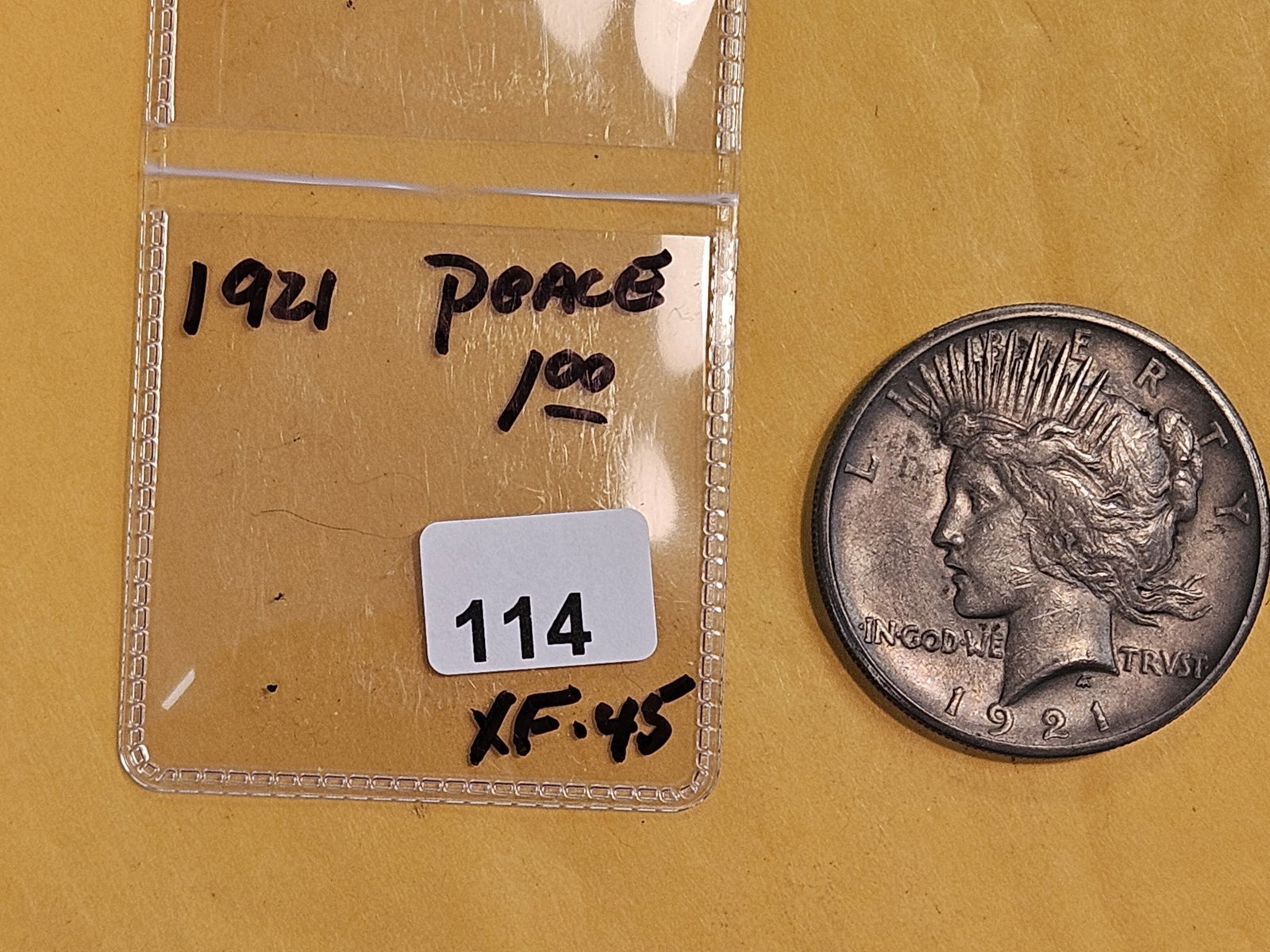 ** KEY DATE ** 1921 Peace Silver Dollar in Extra Fine - 45 - 2