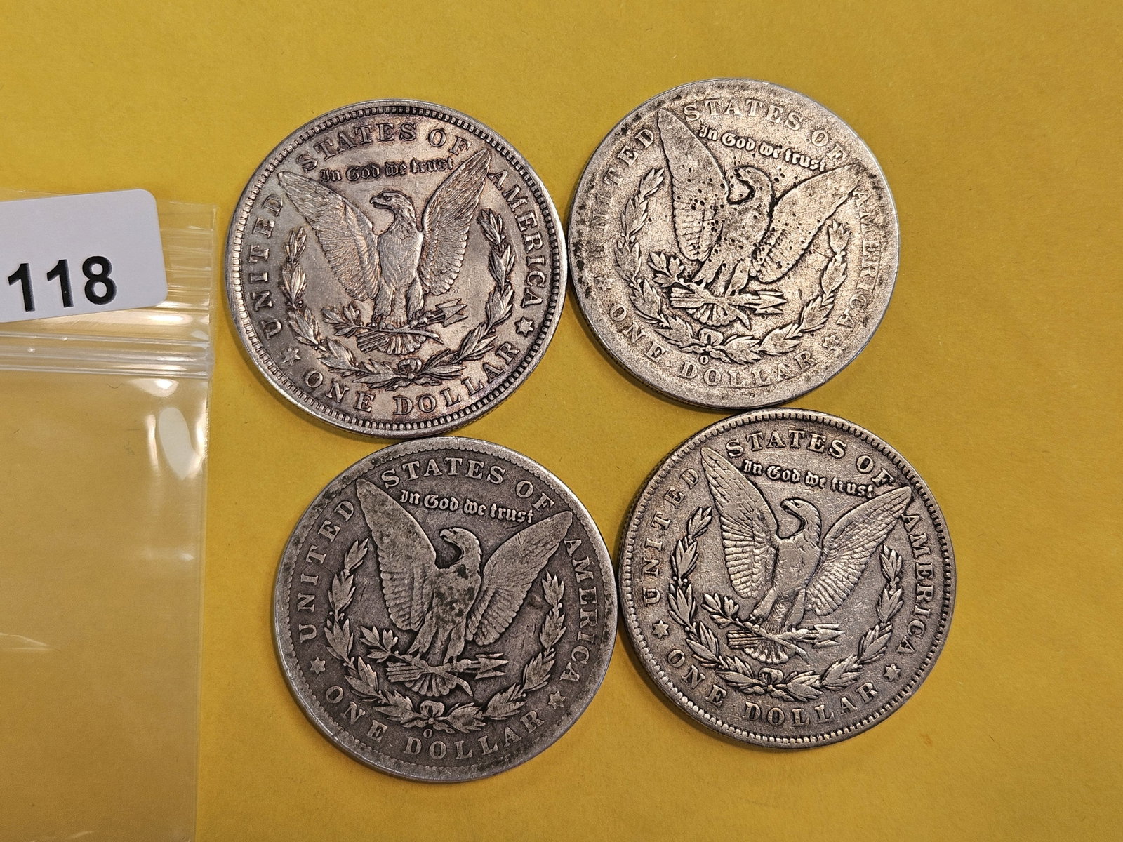 Four Morgan Silver Dollars - 3