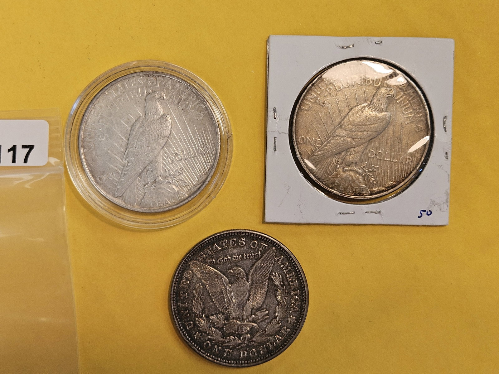 Three mixed silver Dollars - 3
