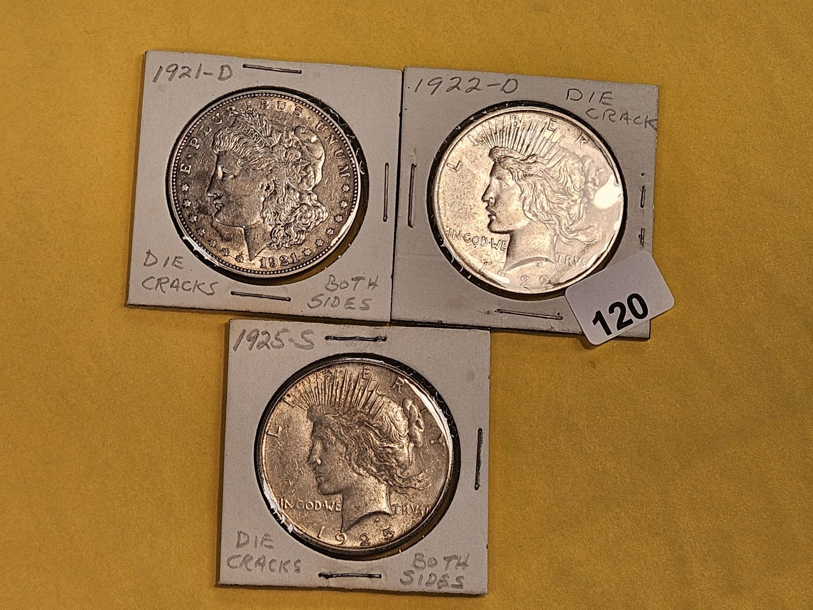 Three Morgan and Peace Silver Dollars - 2