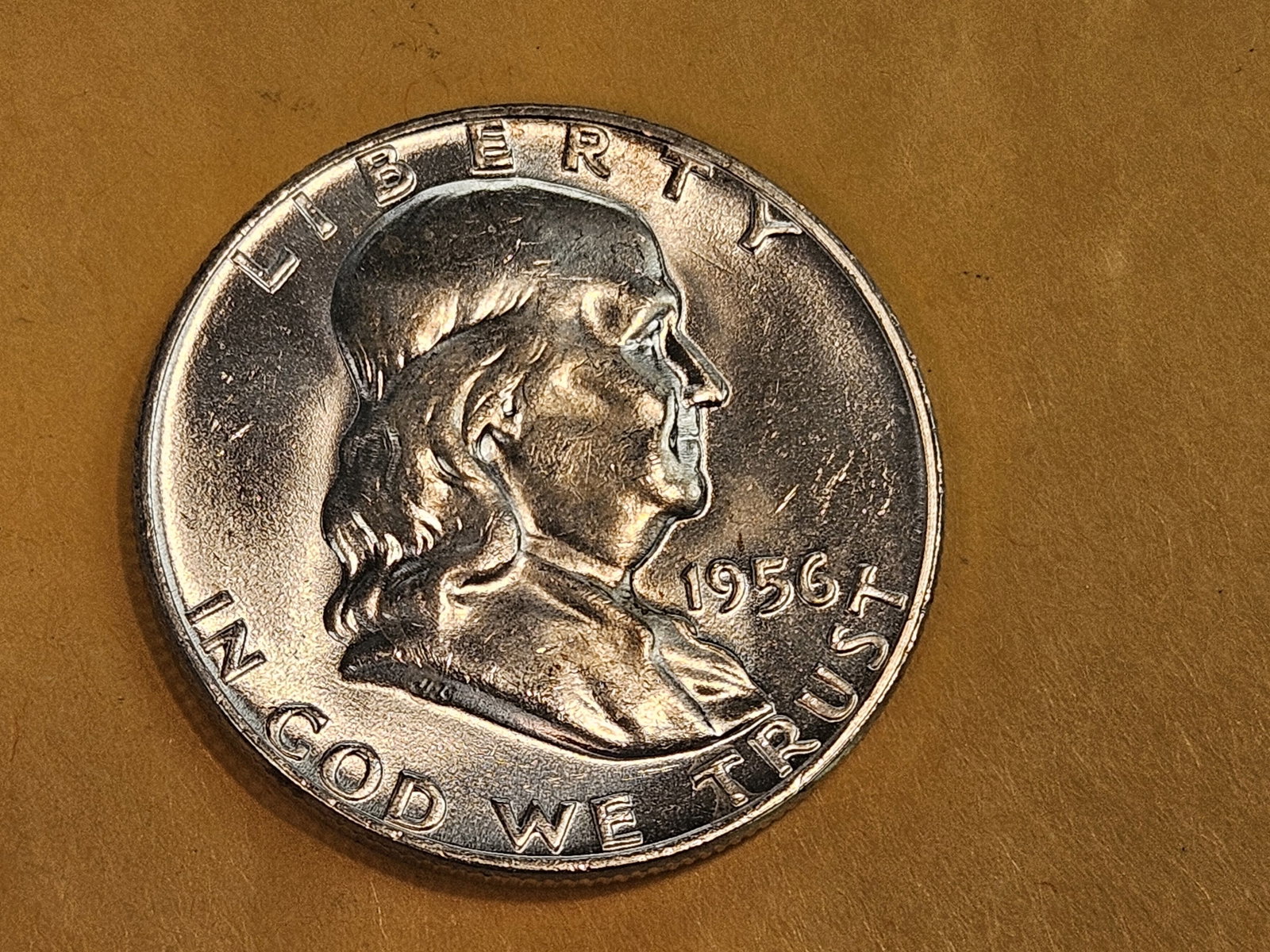GEM Brilliant Uncirculated 1956 Franklin Half Dollar FBL - 3