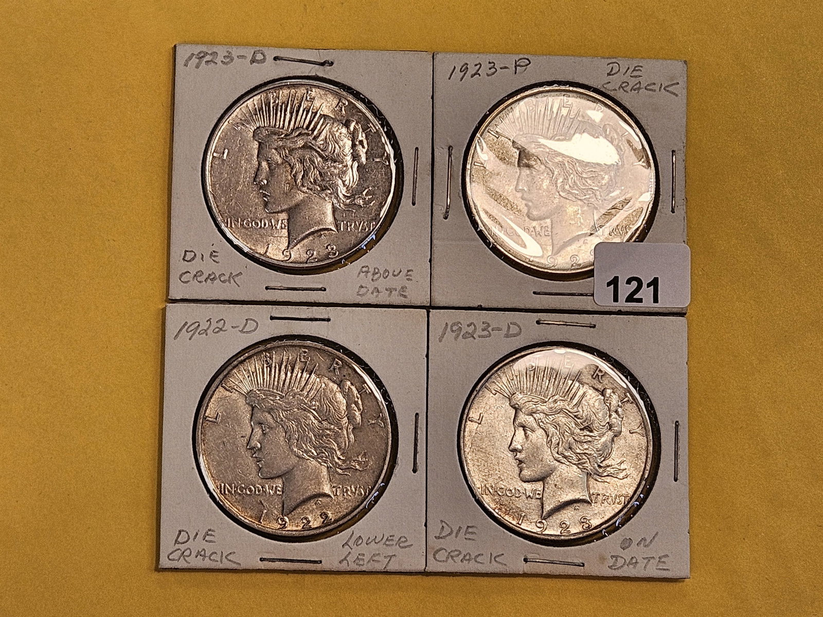 Four Bright about Uncirculated Peace silver Dollars - 2