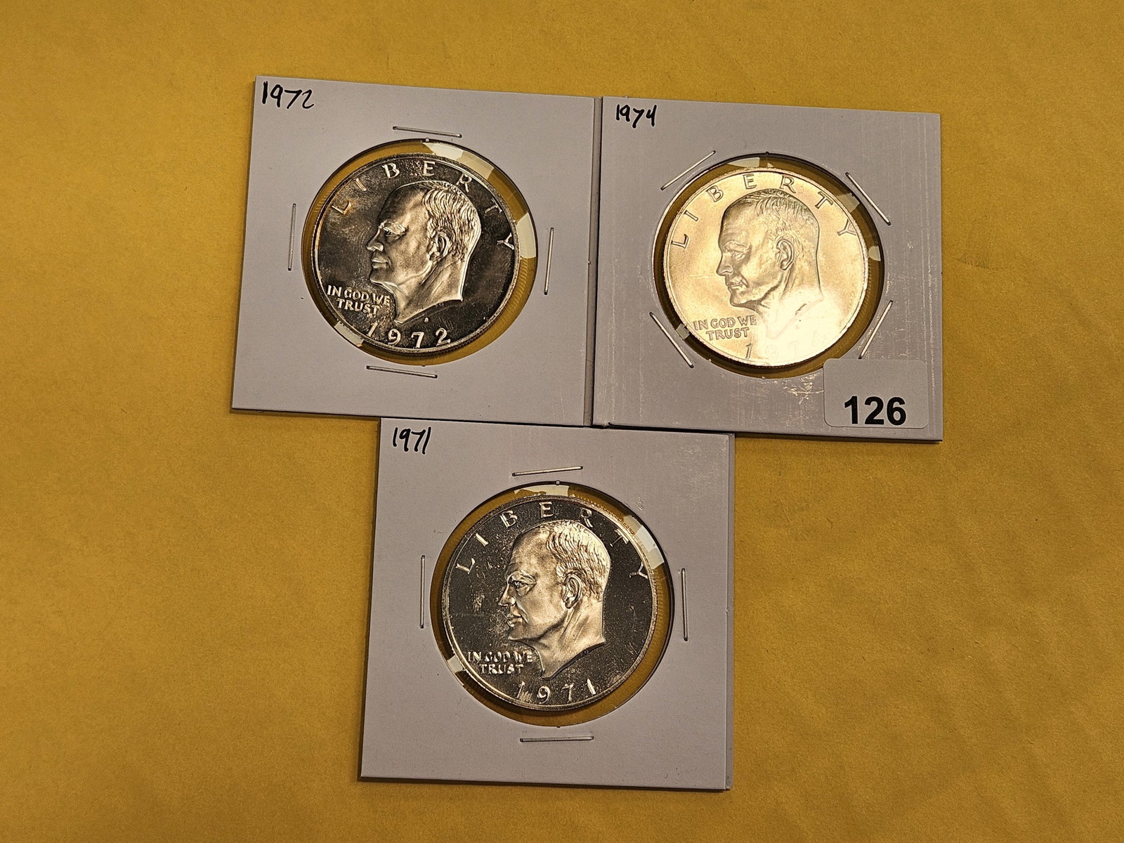 Three GEM Silver Eisenhower Dollars - 2