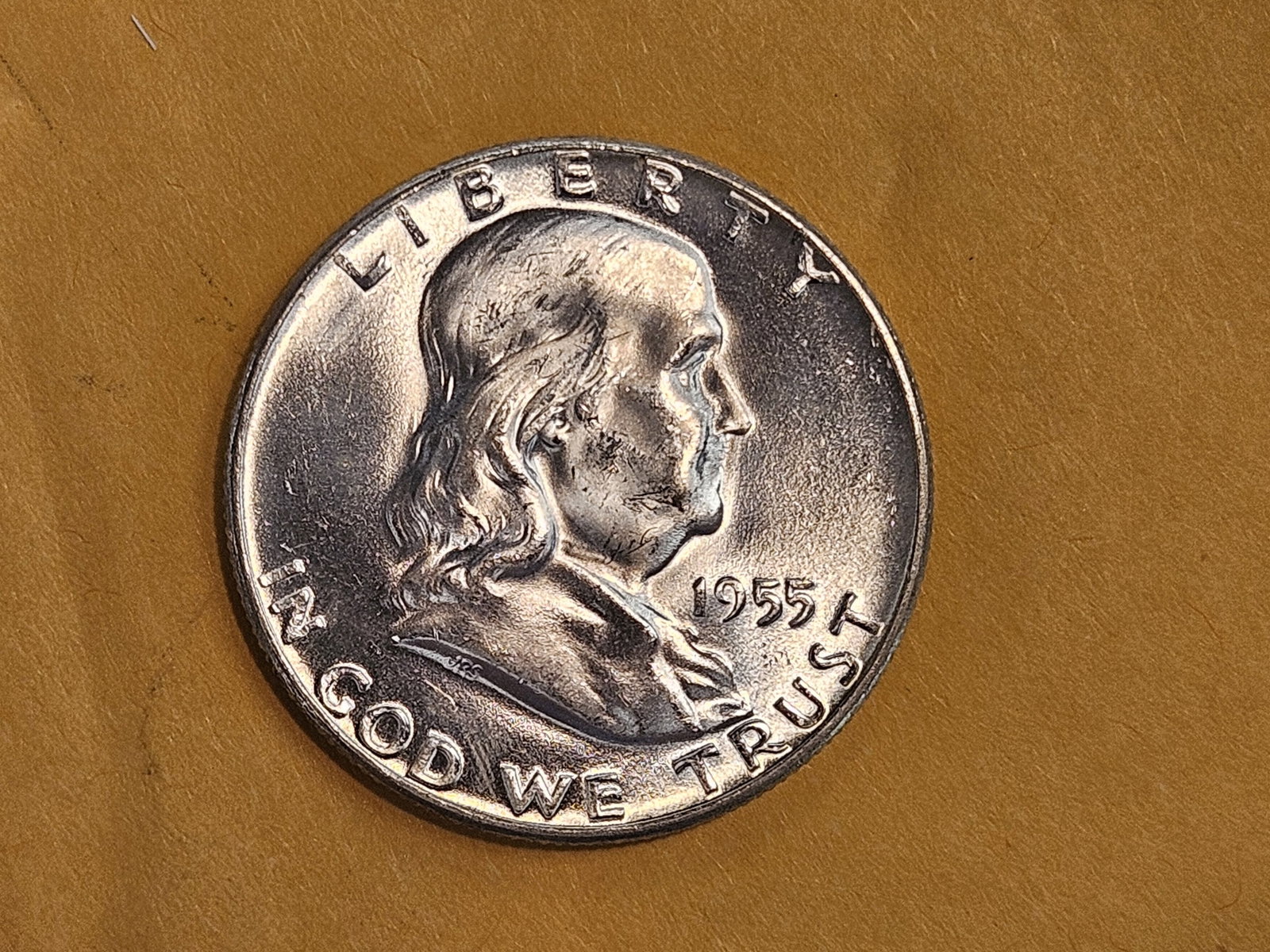 GEM Brilliant Uncirculated 1955 Franklin Half Dollar - 3