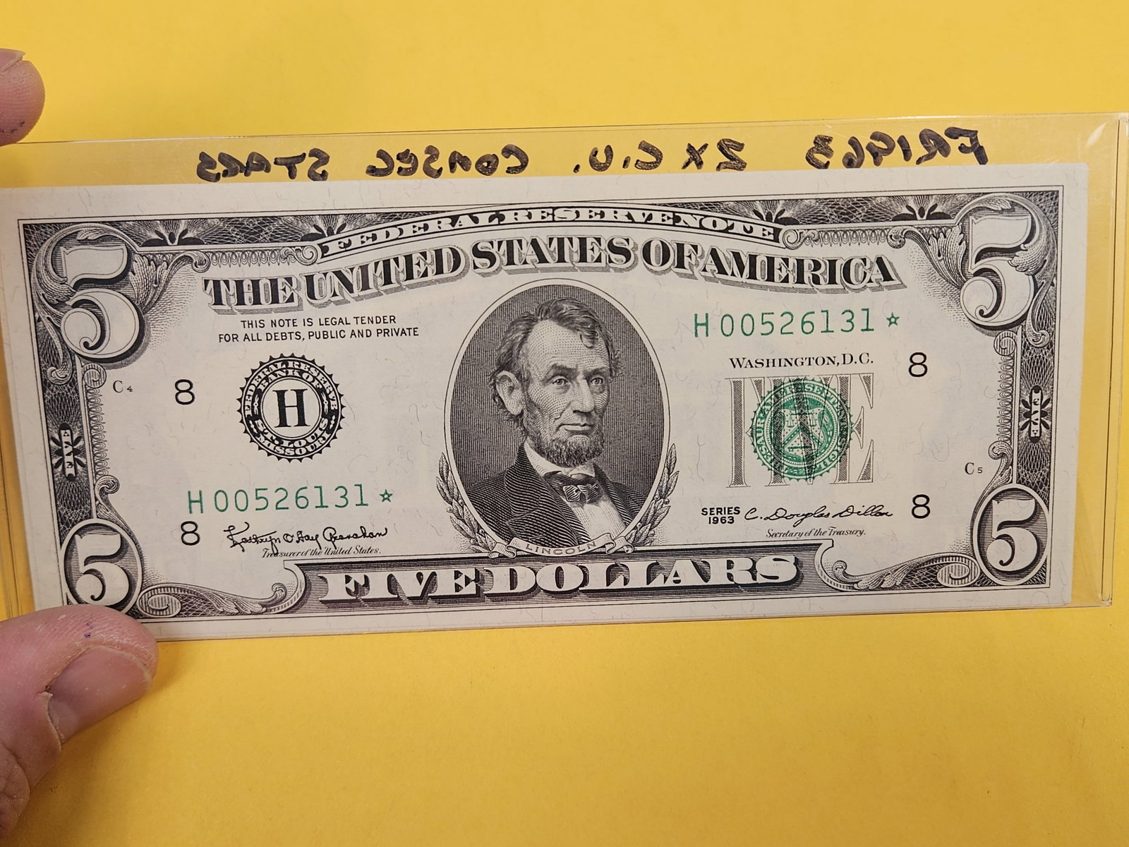Two Choice Crisp Uncirculated Consecutive STAR Five Dollar FRN's - 2