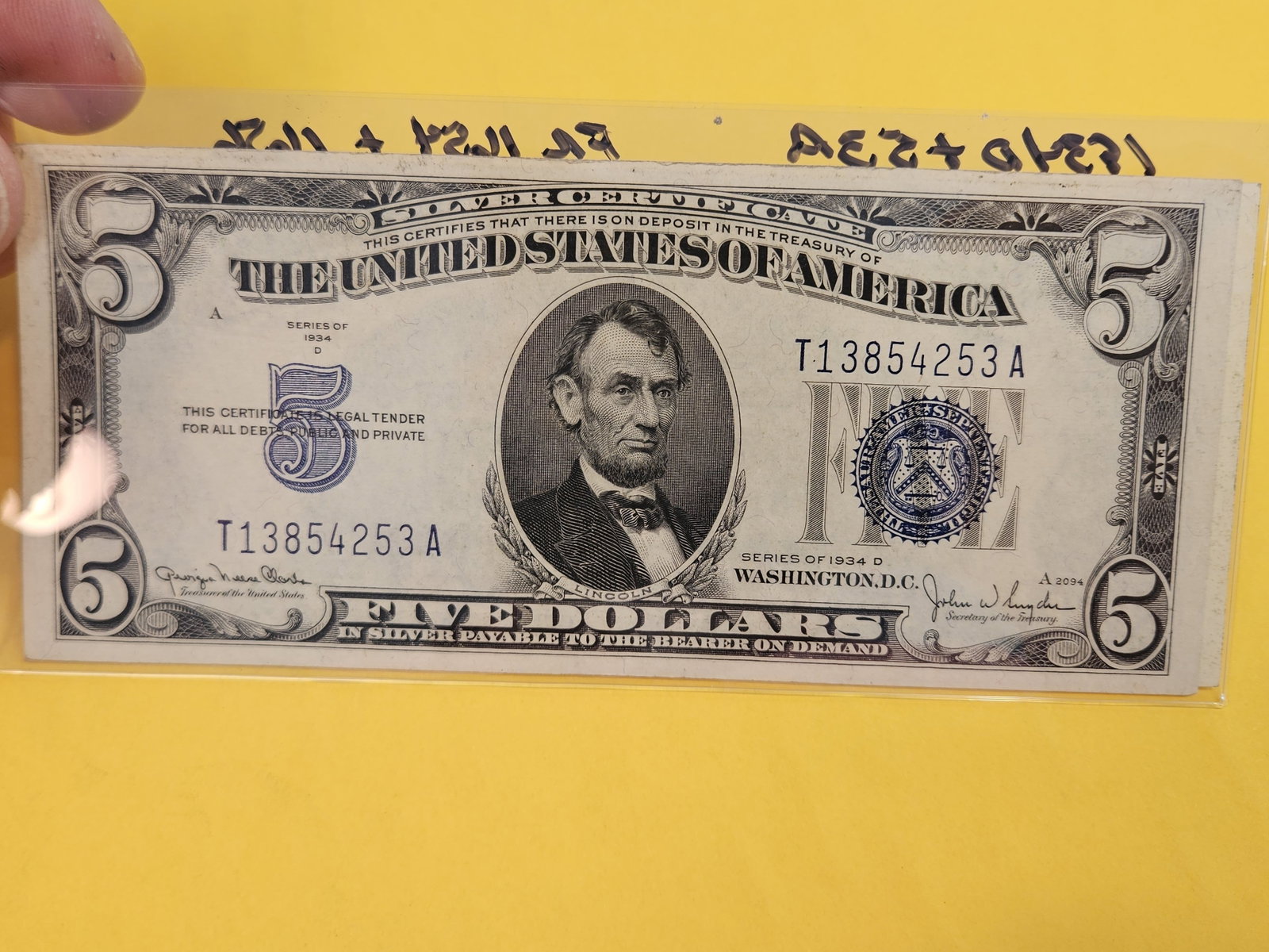 1953-A and 1934-D Five Dollar Silver Certificates - 2
