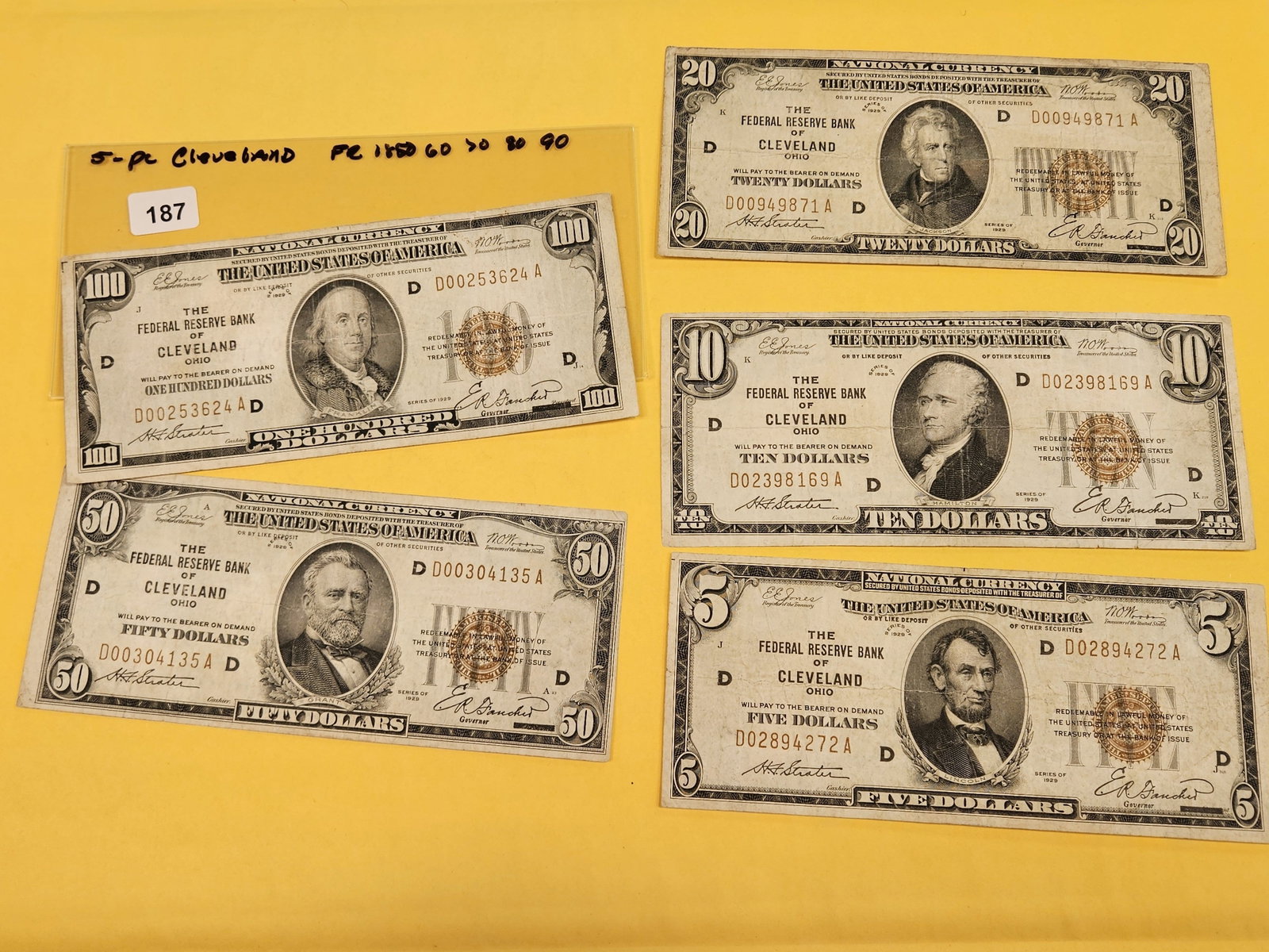 FIVE Piece National Currency selection from Cleveland, Ohio - 2