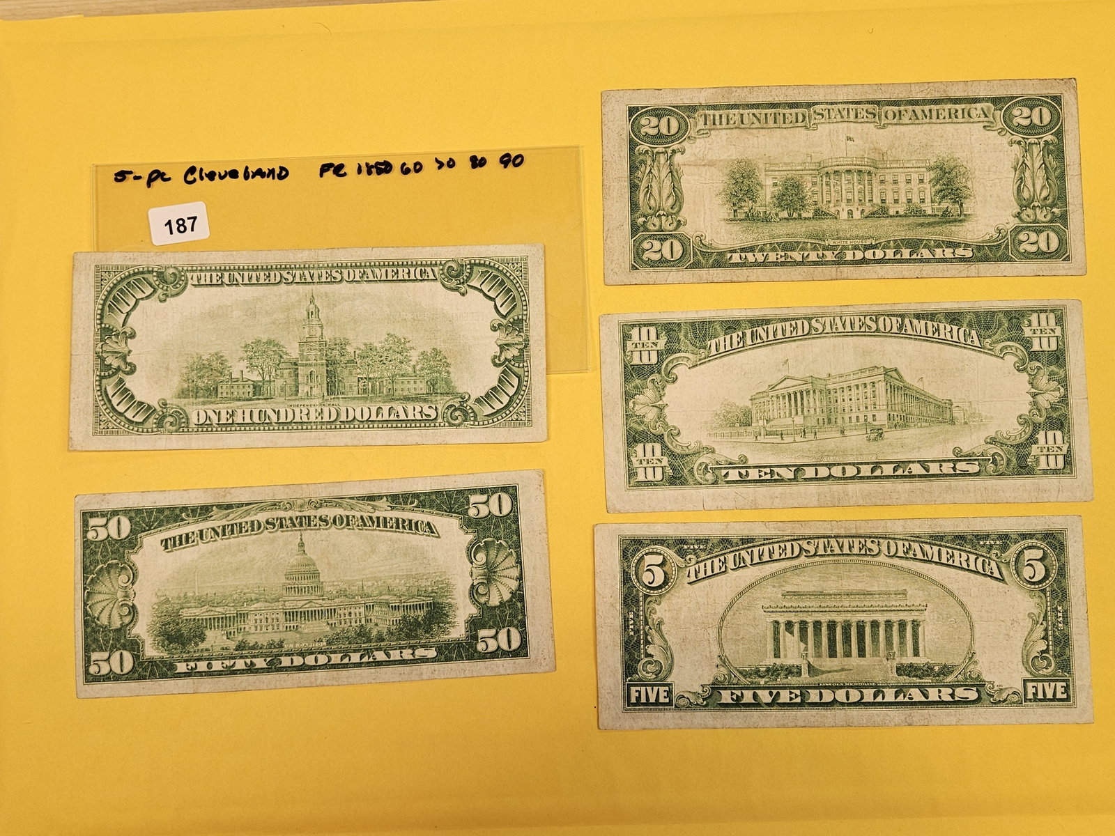 FIVE Piece National Currency selection from Cleveland, Ohio - 3