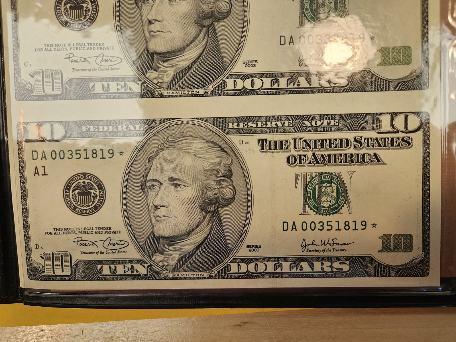 Uncut Sheet of Crisp Uncirculated Ten Dollar Star Replacement notes - 3