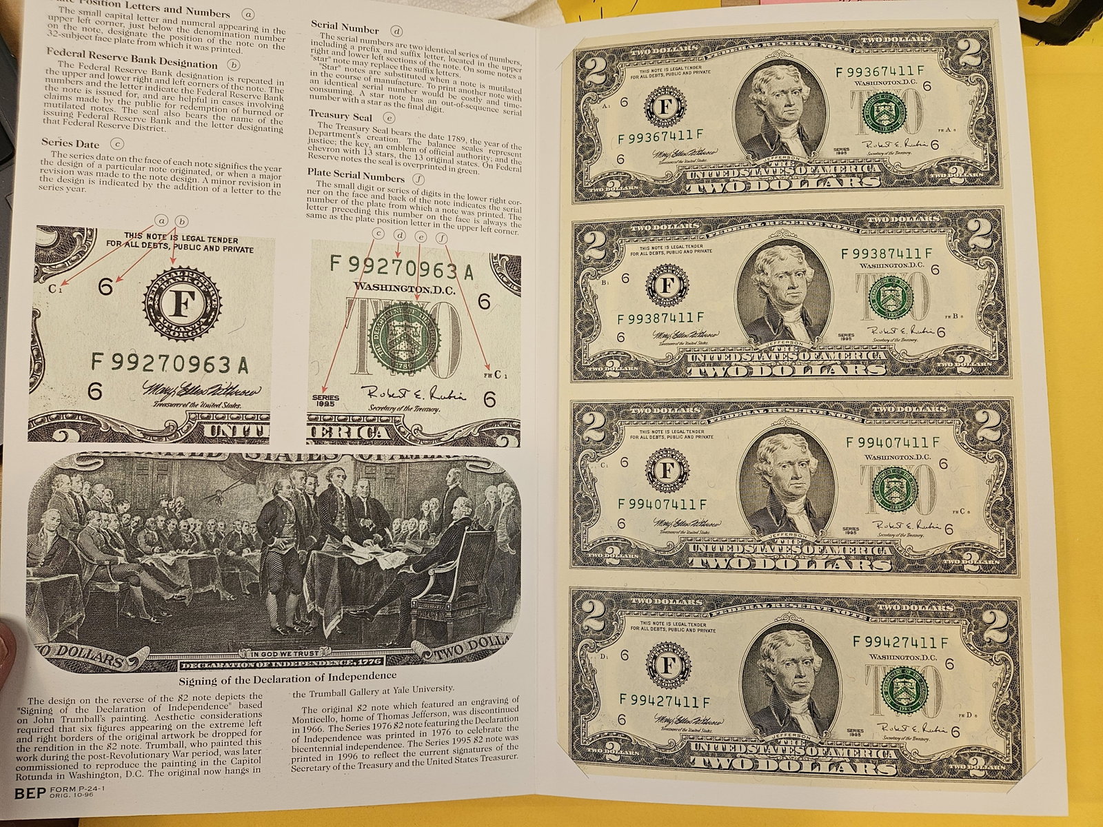 Uncut Sheet of Crisp Uncirculated Two Dollar FRNs - 2