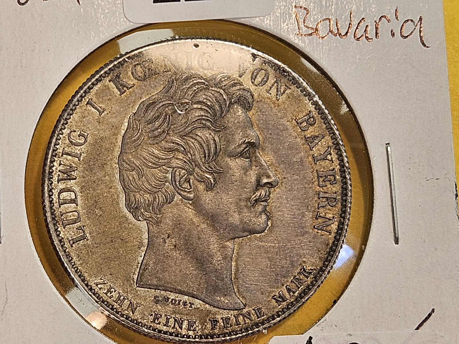 * 1834 German States Bavaria Silver Thaler - 6