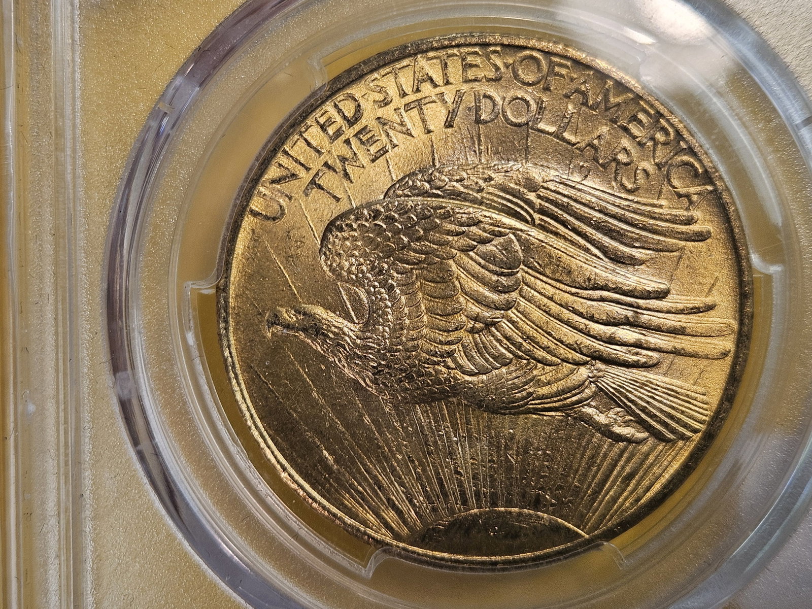 GOLD! PCGS 1908 No Motto Saint Gaudens Twenty Dollars in Mint State 64 - 4