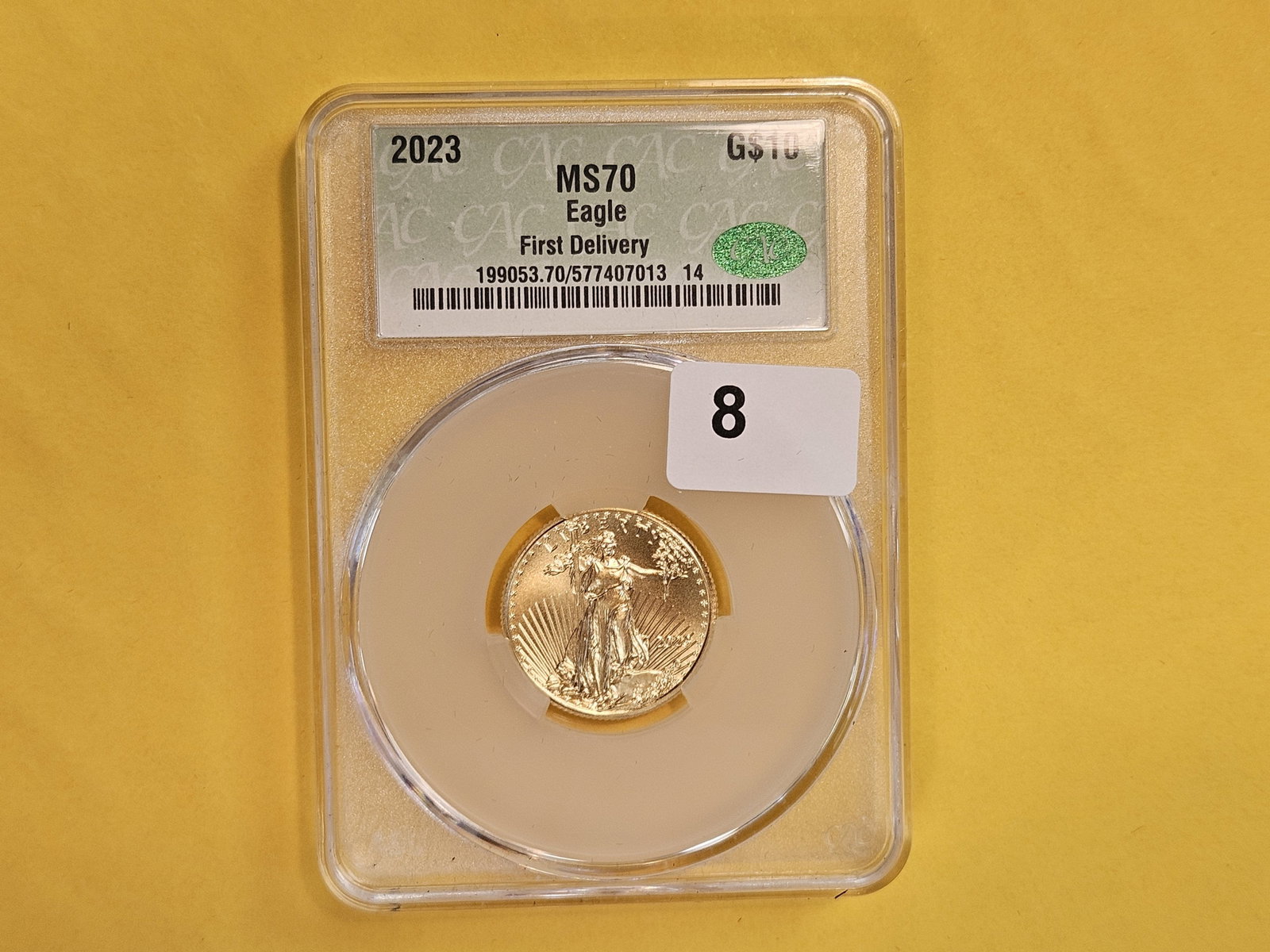 GOLD! PERFECT! CACG 2023 Ten Dollar American Gold Eagle in Mint State 70 - 2
