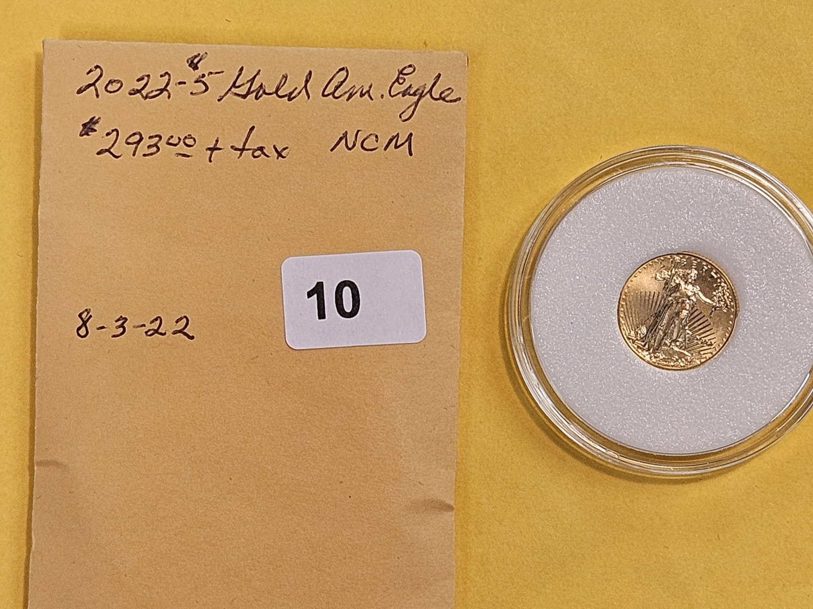 GOLD! GEM Brilliant Uncirculated 2022 Five Dollar American Gold Eagle - 2