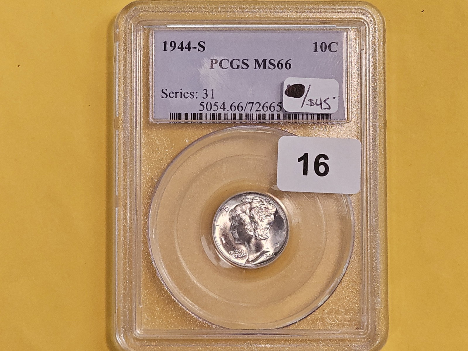 GEM! PCGS 1944-S Mercury Dime in Mint State 66 - 2