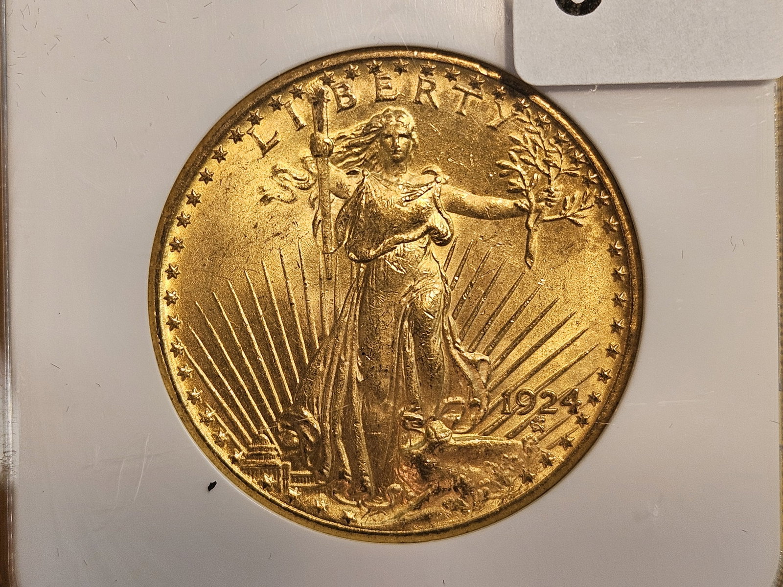 GOLD! NGC 1924 Saint Gaudens Twenty Dollars in Mint State 63: Double Eagle! Looks better than a 63!