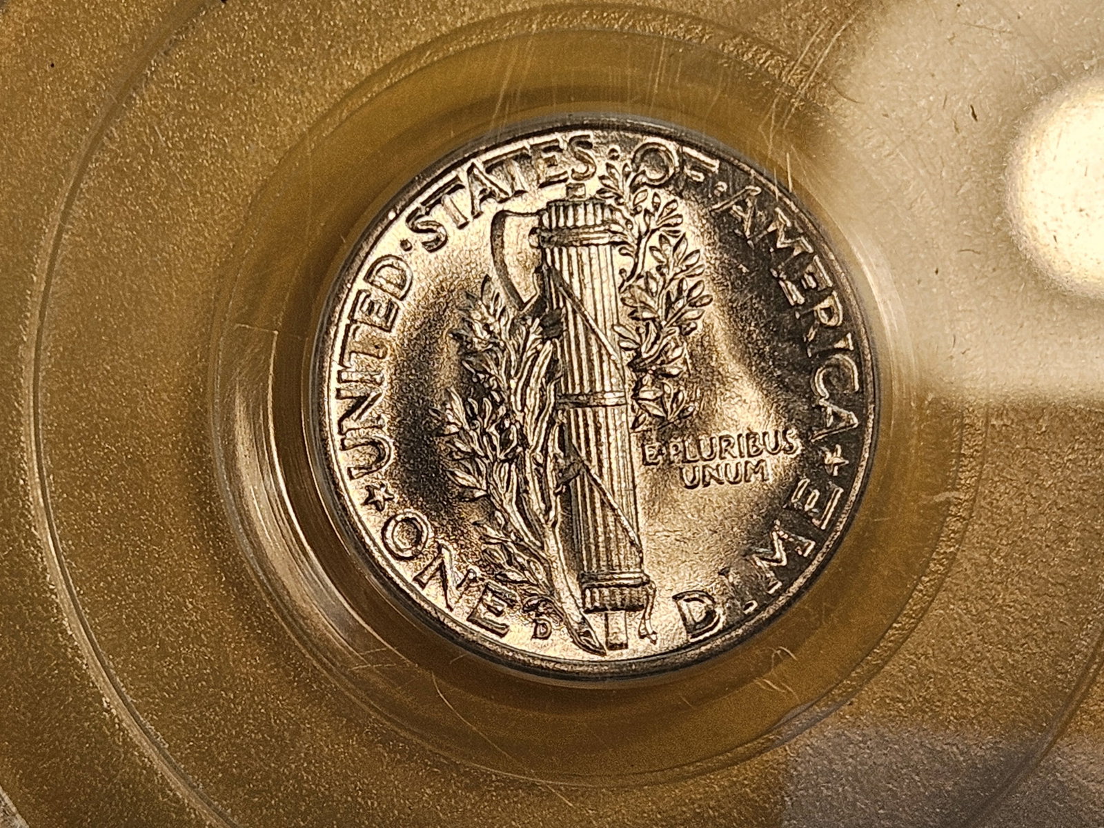GEM! PCGS 1944-D Mercury Dime in Mint State 65 FB - 4
