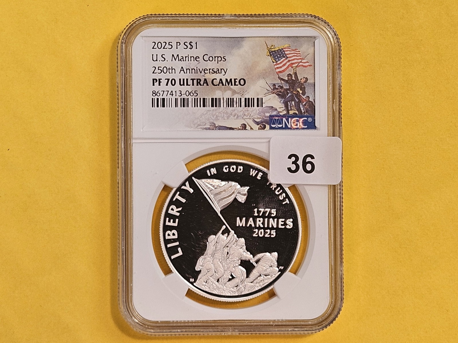 PERFECT! NGC 2025-P US Marine Corp Commemorative Silver Dollar in Proof 70 Ultra Cameo - 2