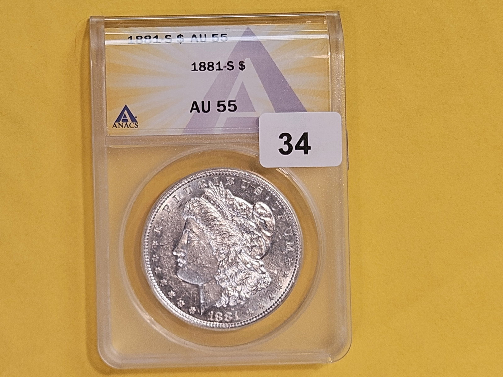 ANACS 1881-S Morgan silver Dollar in About Uncirculated - 55 - 2