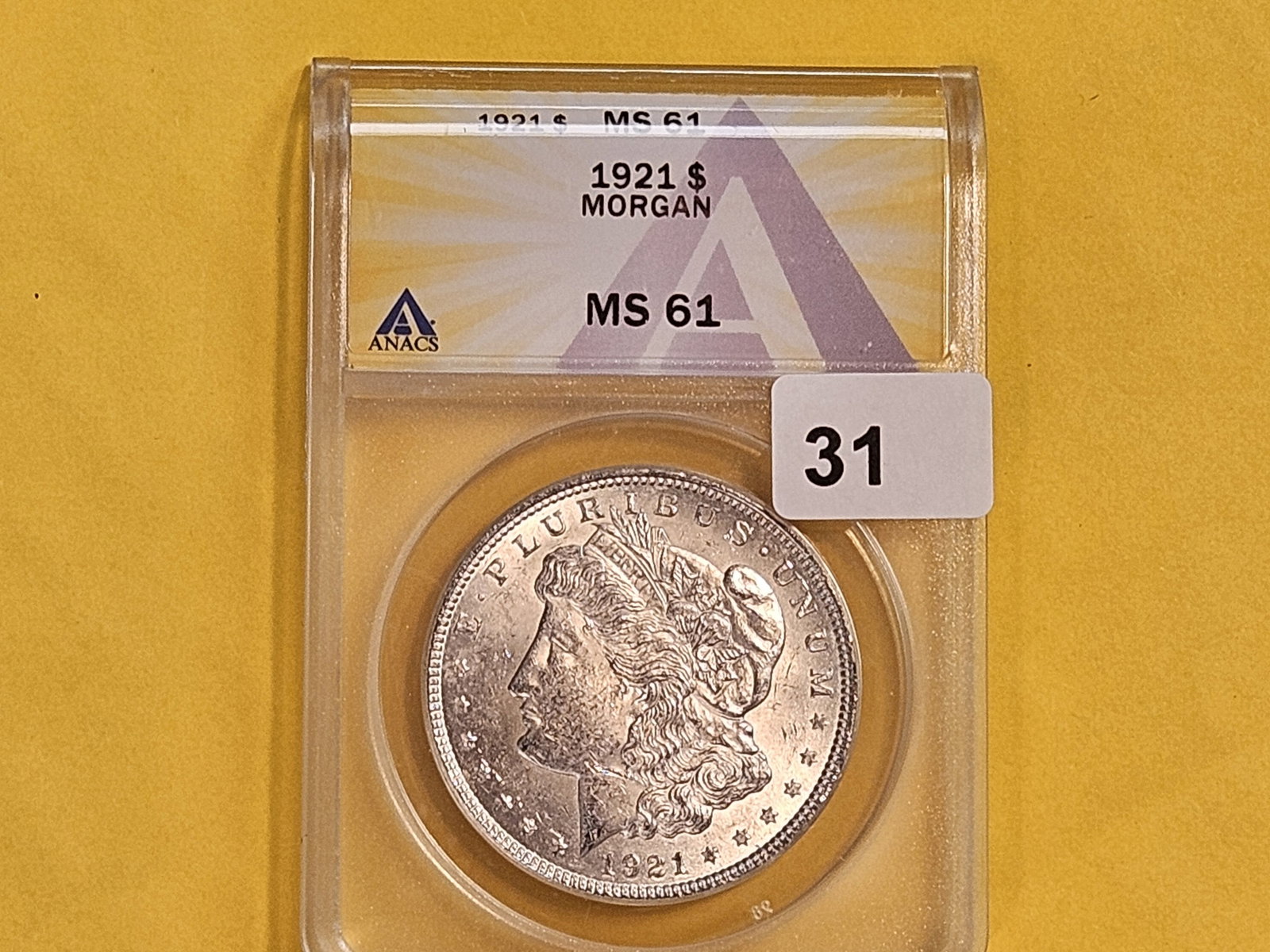 ANACS 1921 Morgan Silver Dollar in Mint State 61 - 2