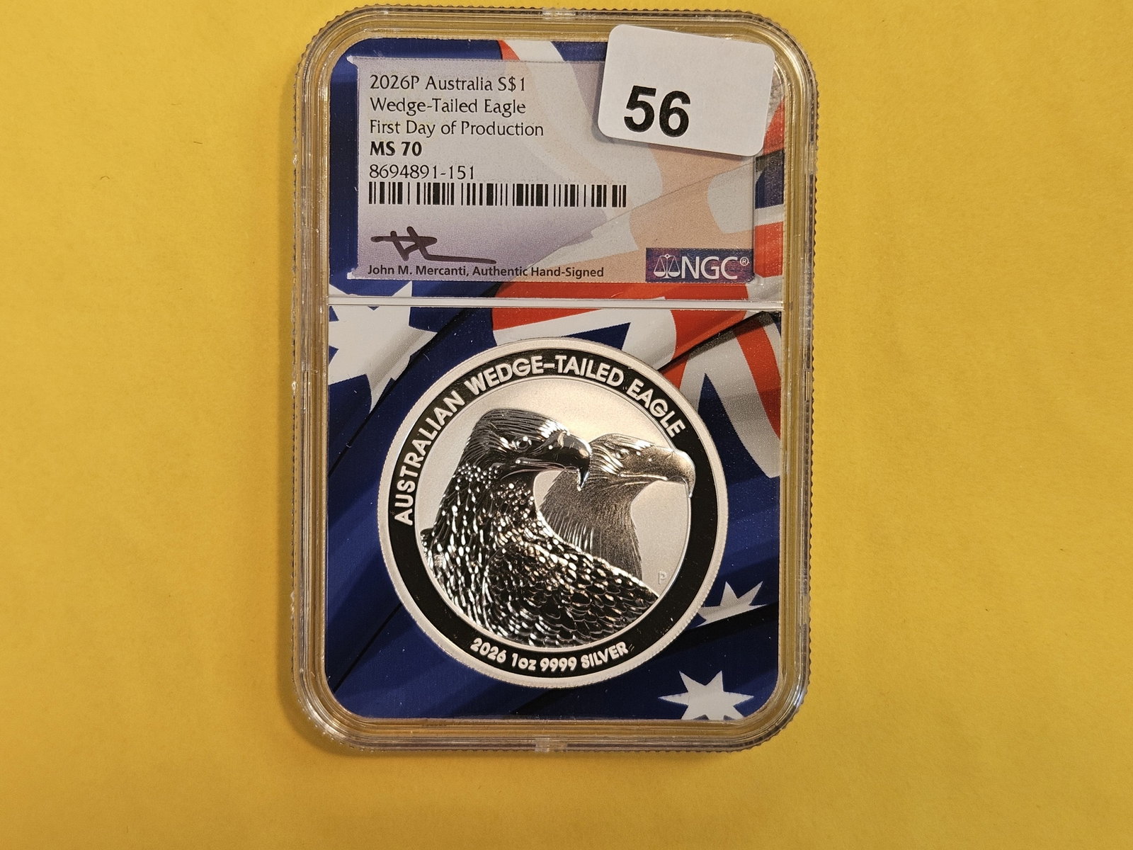 PERFECT! NGC 2026-P Australia Silver Dollar in Mint State 70 - 2