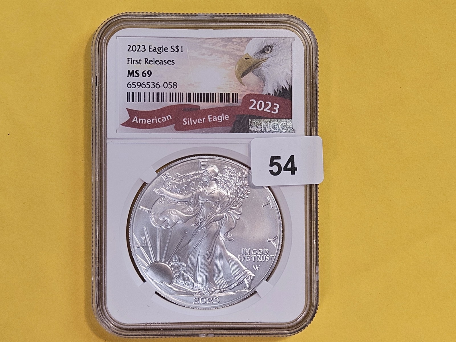 NGC 2023 American Silver Eagle in Mint State 69 (1 of 2)