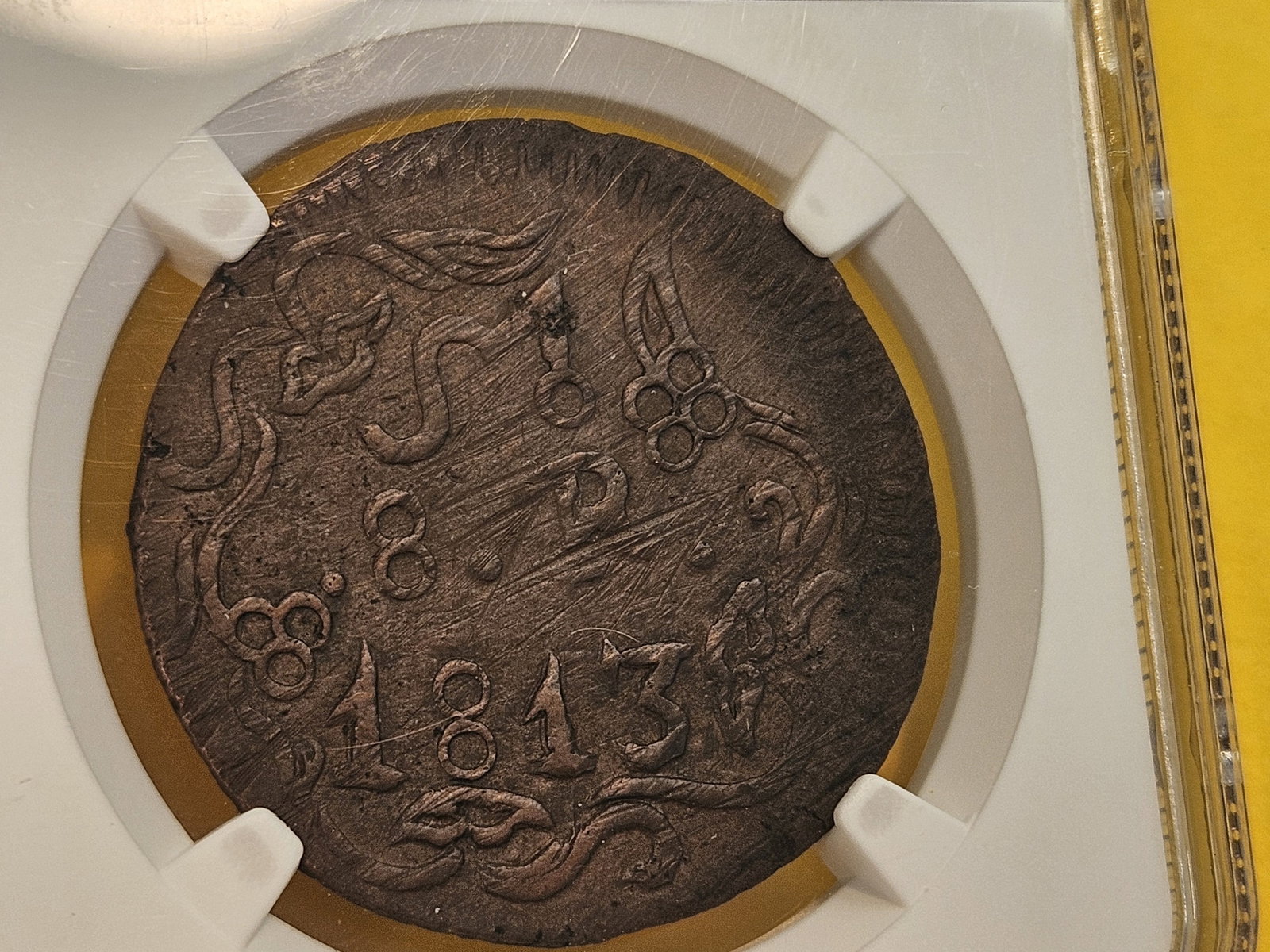 * NGC 1813 Mexico 8 reals OAXACA/SUD in About Uncirculated 55 Brown - 3