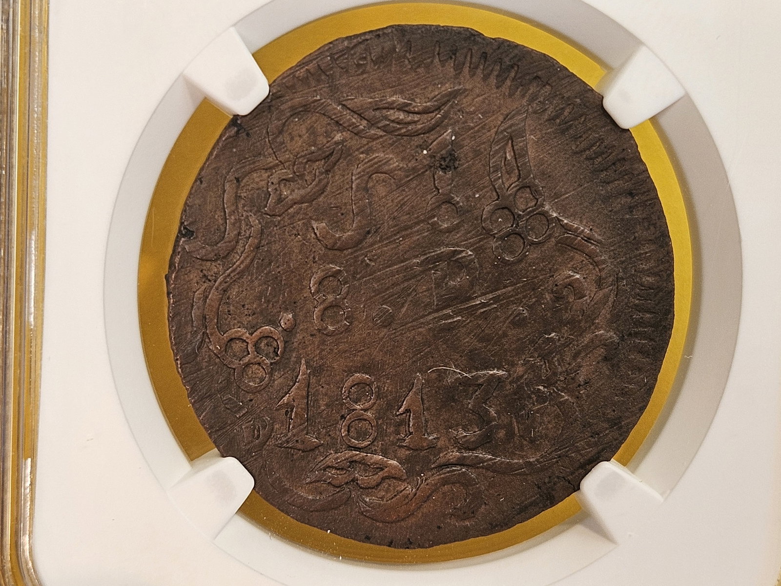 * NGC 1813 Mexico 8 reals OAXACA/SUD in About Uncirculated 55 Brown - 5