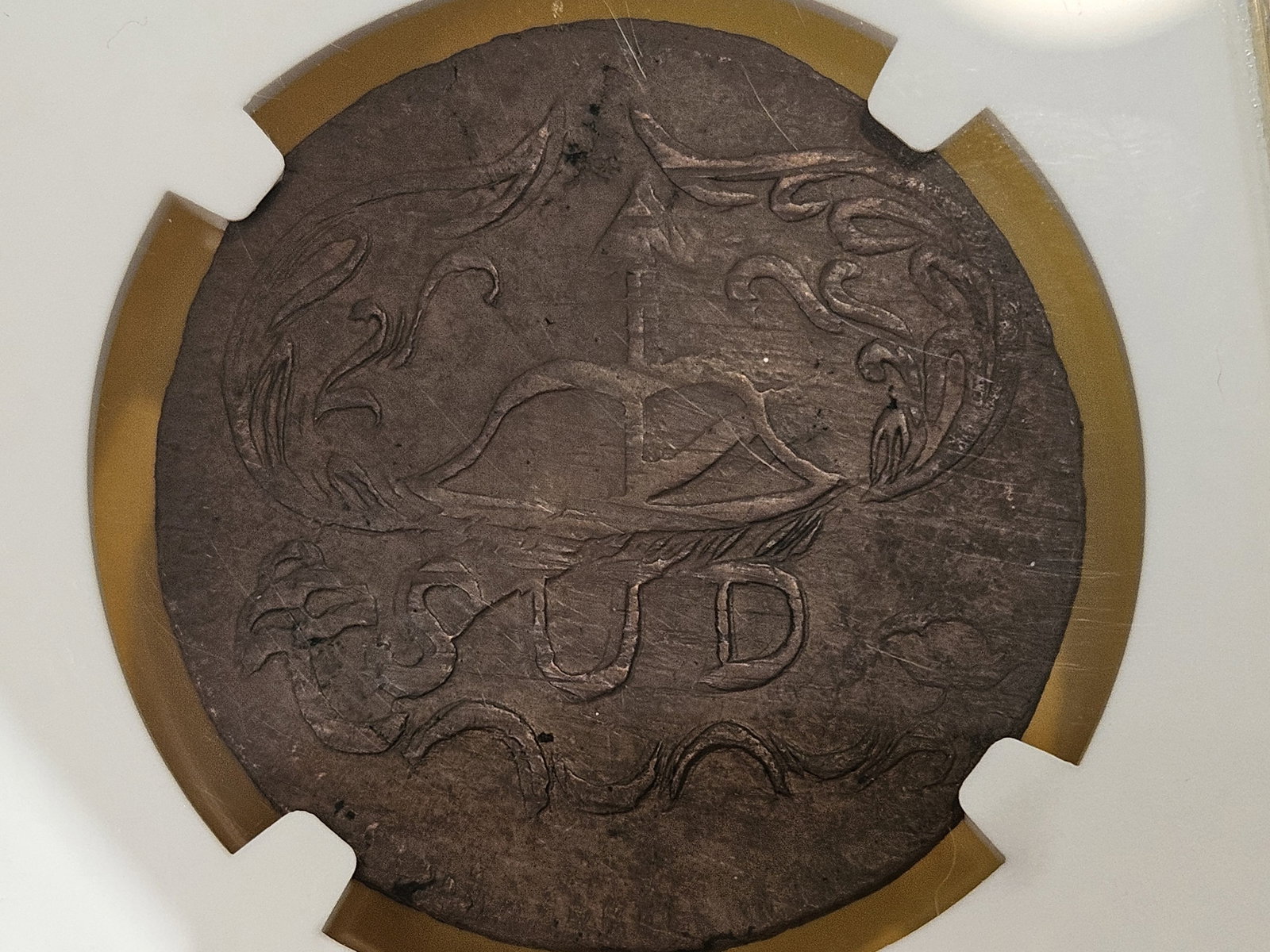 * NGC 1813 Mexico 8 reals OAXACA/SUD in About Uncirculated 55 Brown - 7