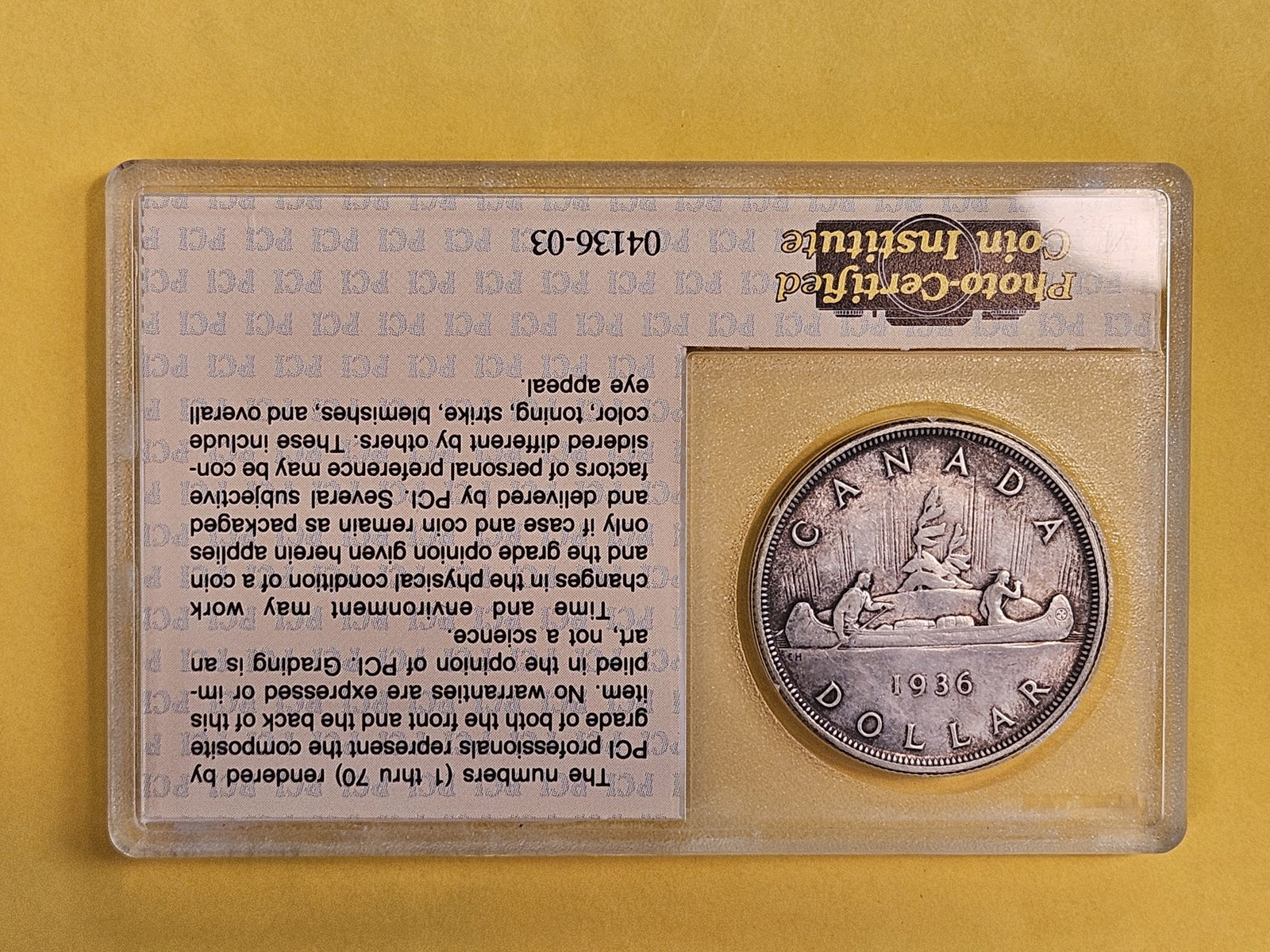 PCI 1936 Canada Silver Dollar in Extra Fine - 45 - 3