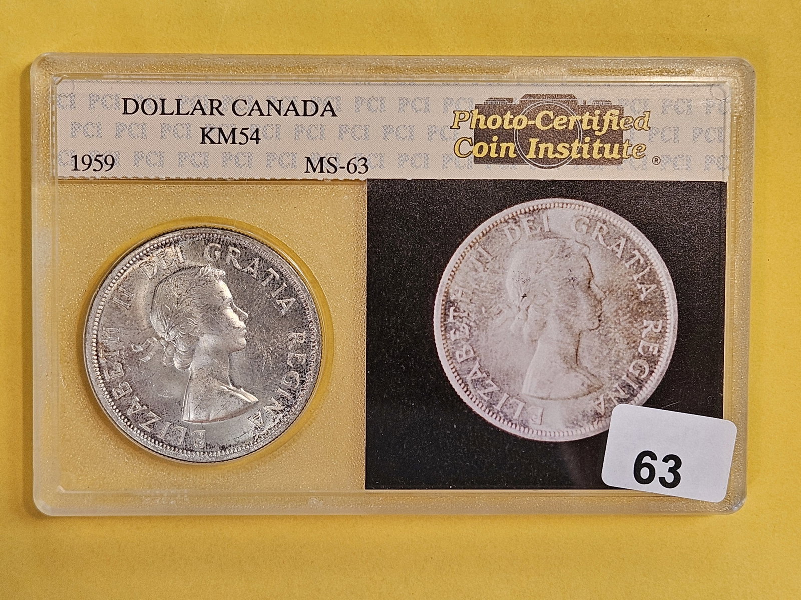 PCI 1959 Canada Silver Dollar in Mint State 63 - 2