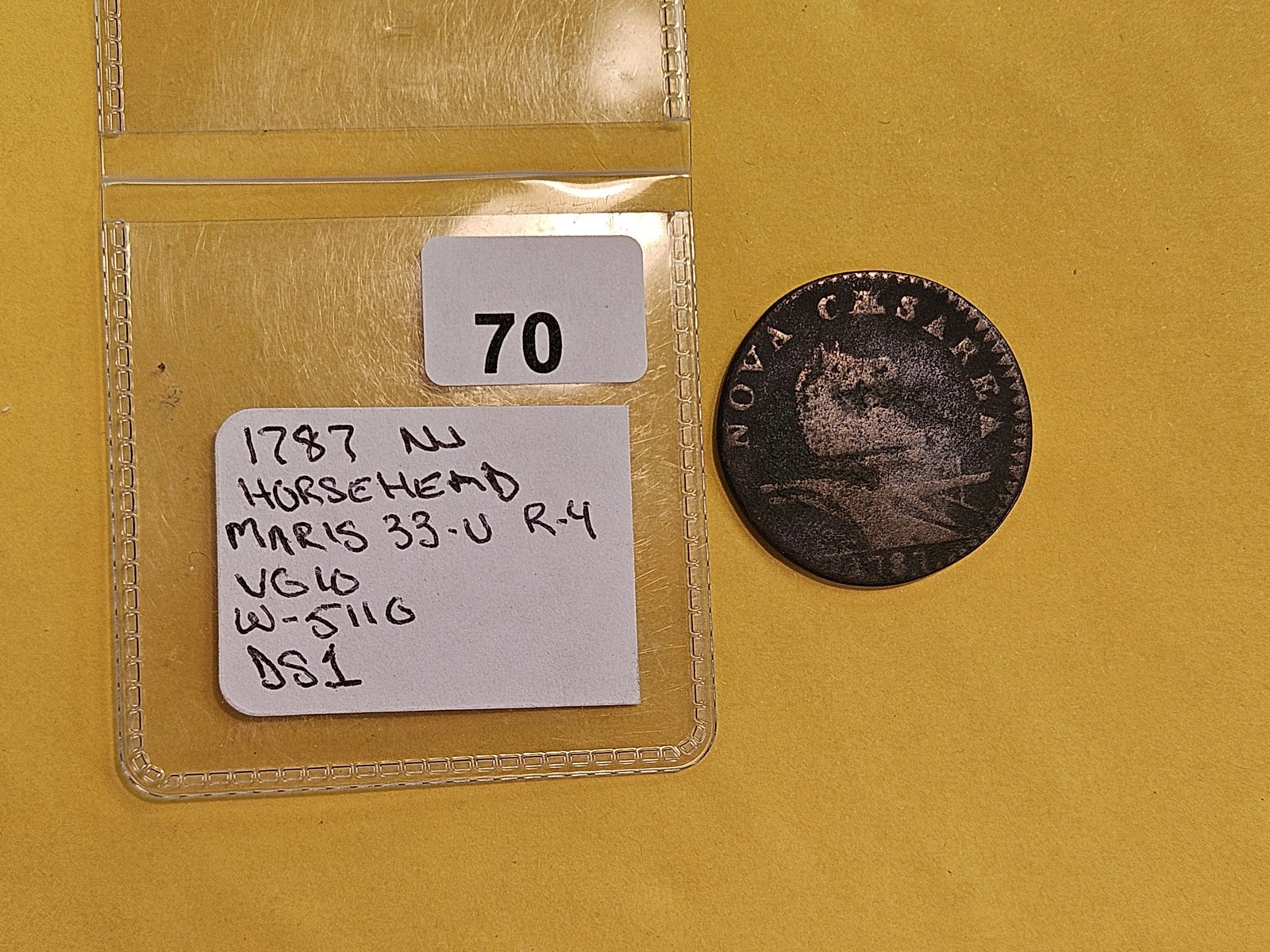 * RARE COLONIAL * 1787 New Jersey Nova Cesarea Horsehead in Very Good plus - 2