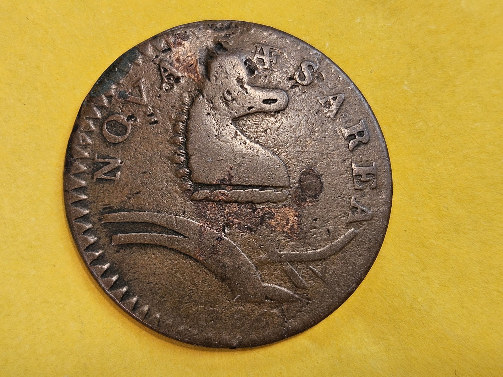* RARE COLONIAL * 1786 New Jersey Nova Cesarea Horsehead in Very Good plus - details - 3