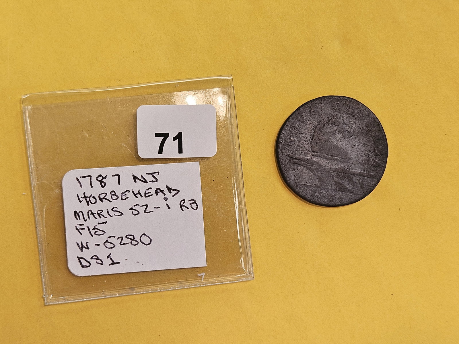 * RARE COLONIAL * 1787 New Jersey Nova Cesarea Horsehead in Fine plus - 2