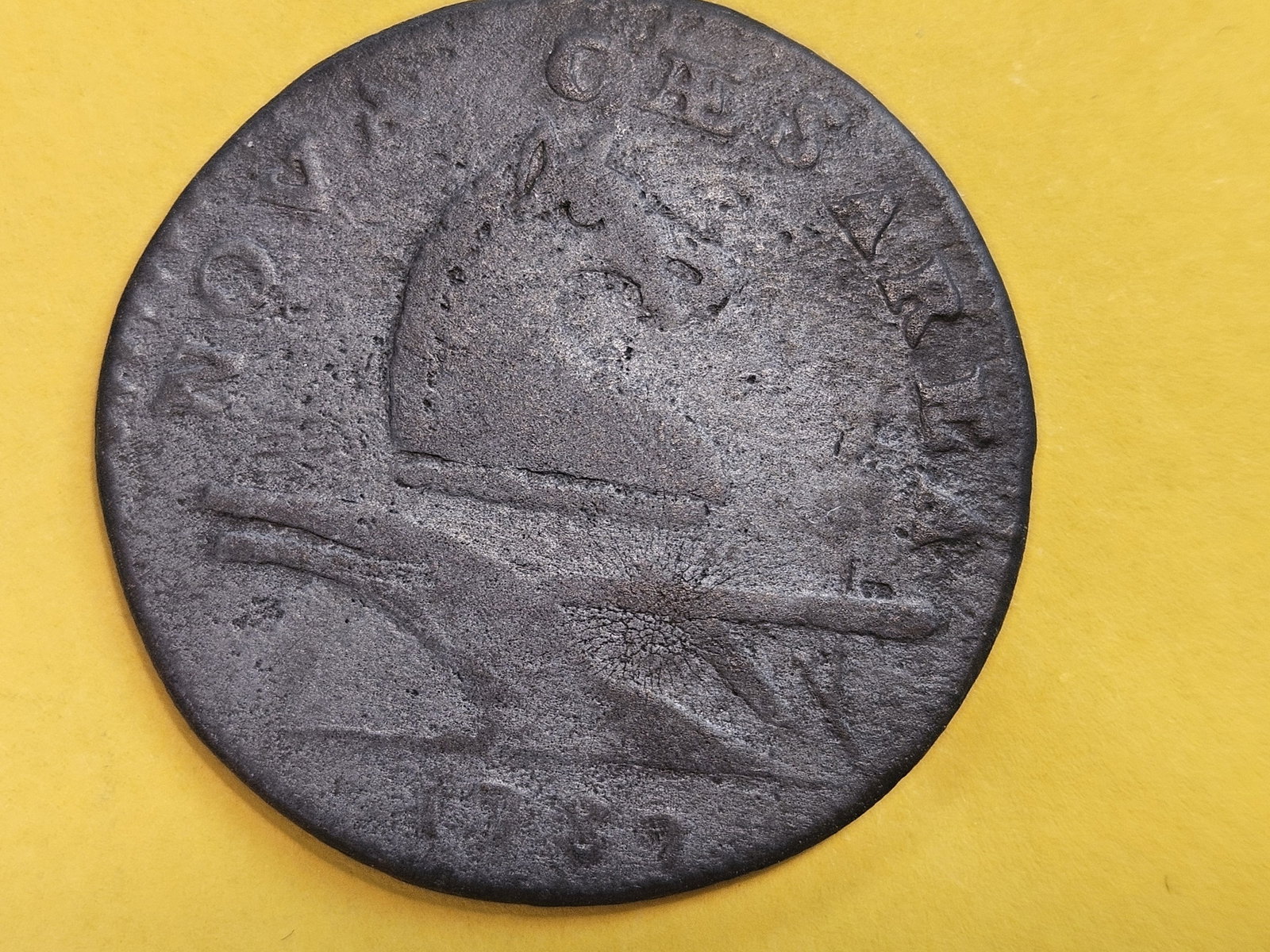 * RARE COLONIAL * 1787 New Jersey Nova Cesarea Horsehead in Fine plus - 3