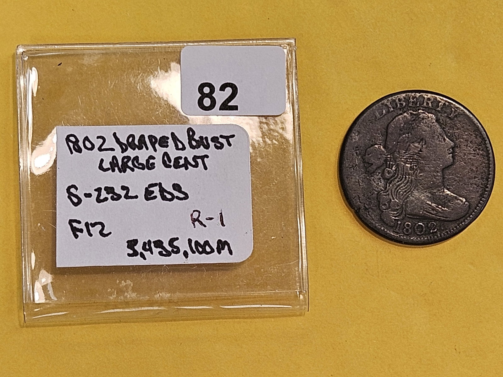 1802 Draped Bust Large Cent in Fine plus - 2