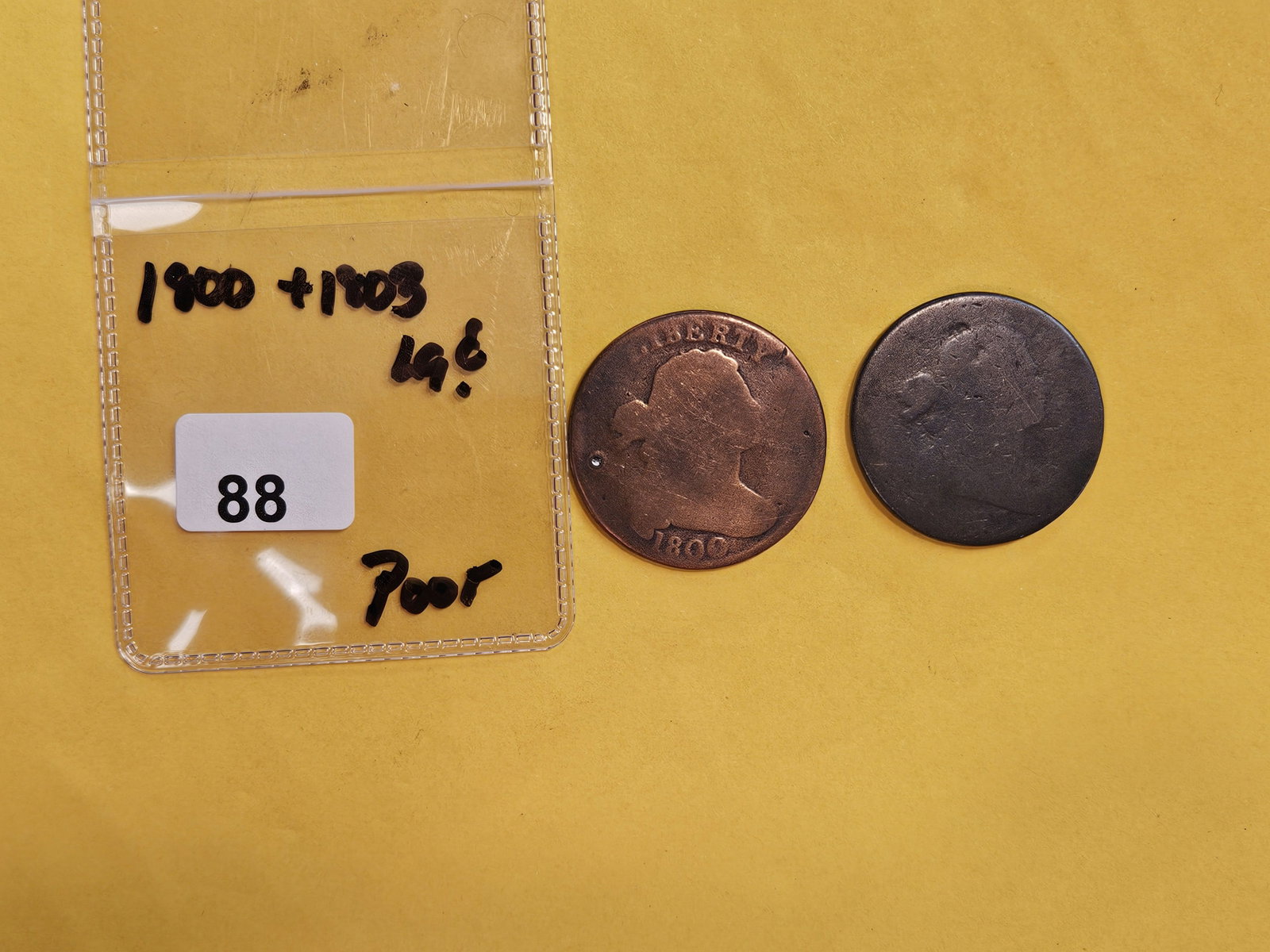 1800 and 1803 Draped Bust Large Cents - 2